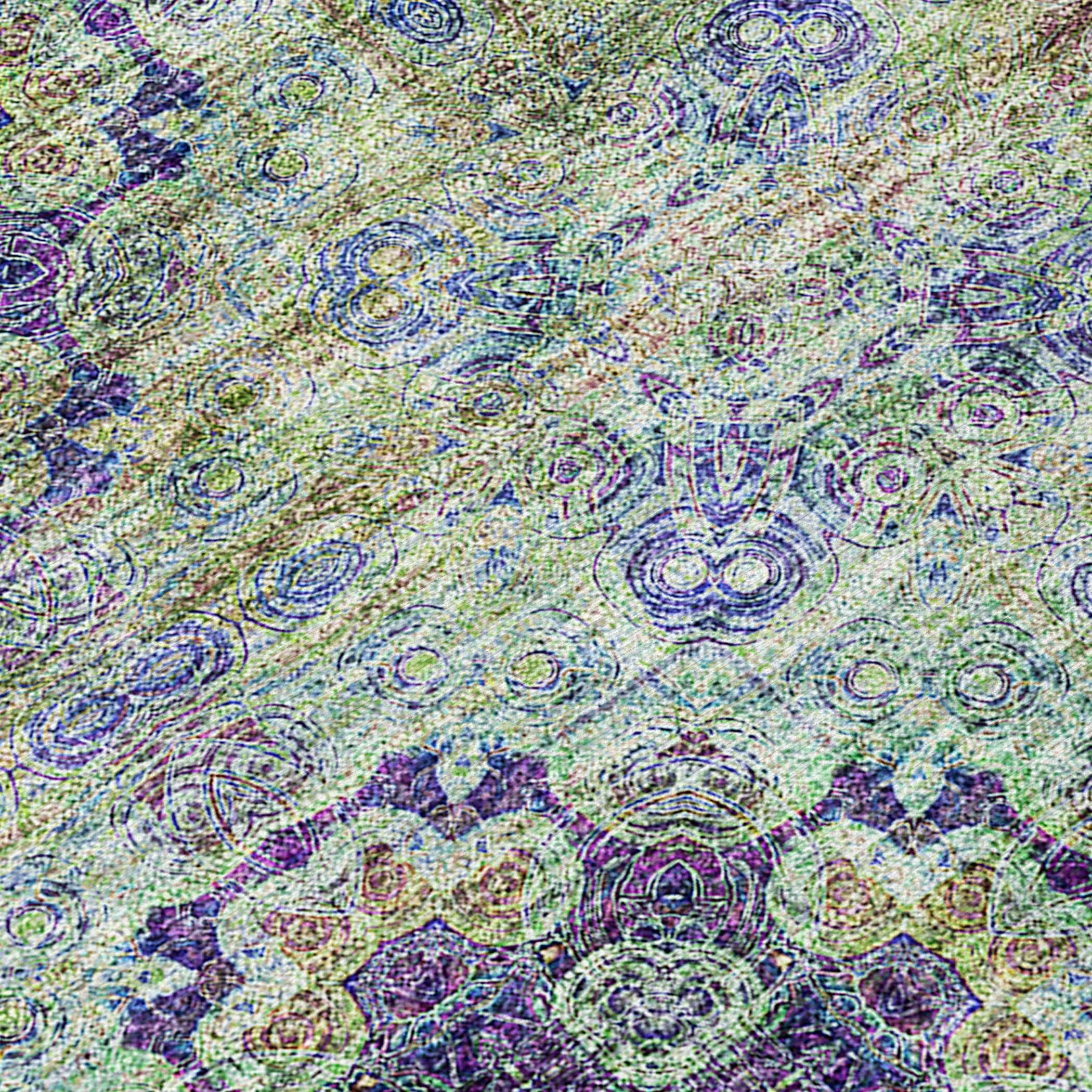 Machine Washable Indoor/ Outdoor Vintage Medallions Chantille Rug