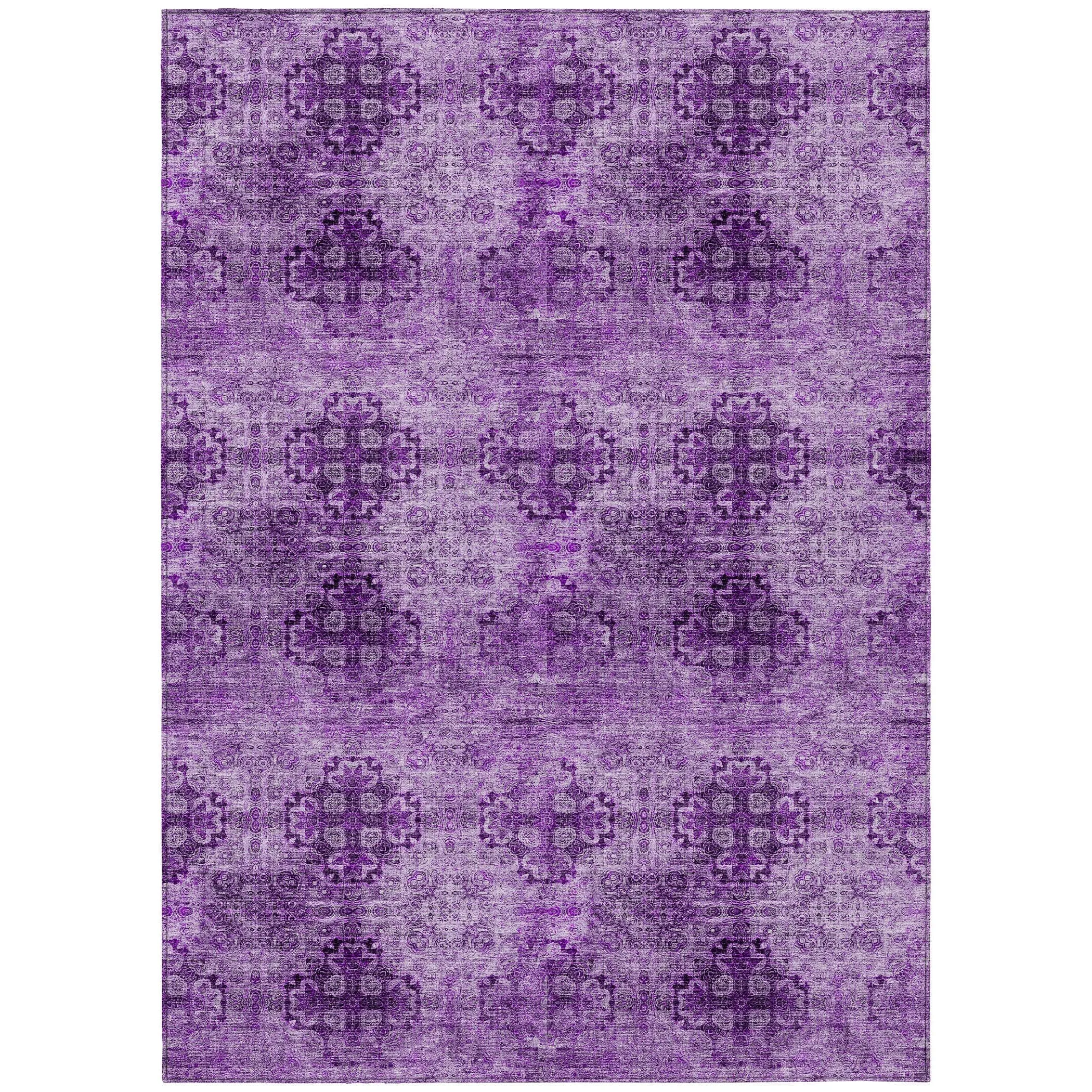 Machine Washable Indoor/ Outdoor Vintage Medallions Chantille Rug