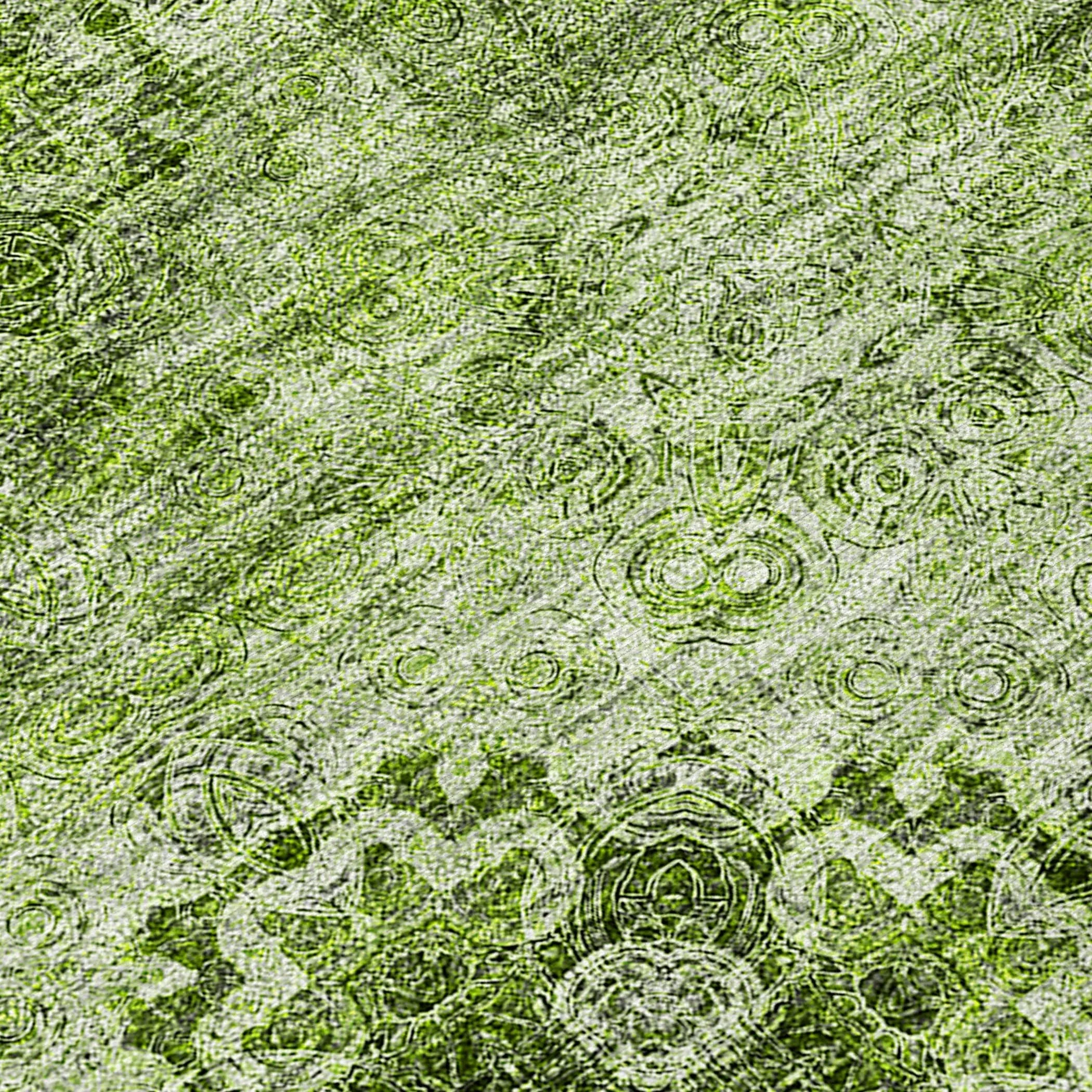 Machine Washable Indoor/ Outdoor Vintage Medallions Chantille Rug
