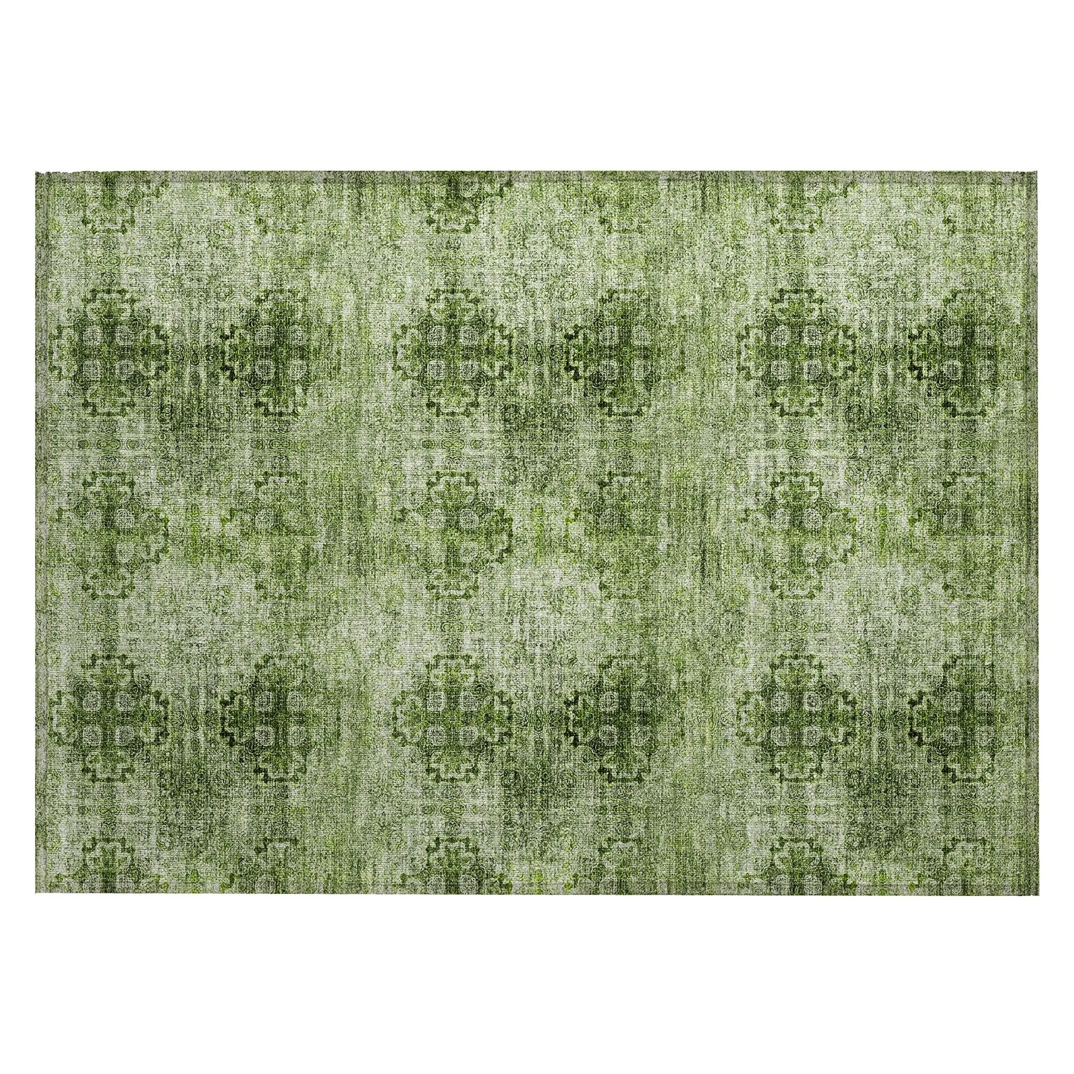 Machine Washable Indoor/ Outdoor Vintage Medallions Chantille Rug