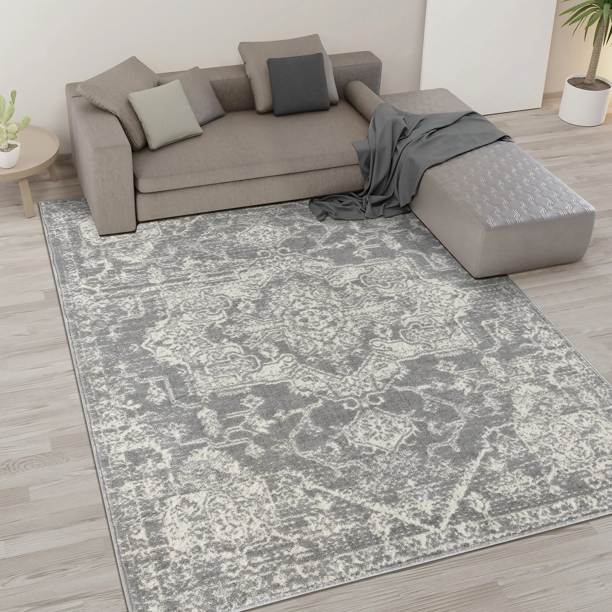 Madison Park Caroline Distressed Medallion Woven Area Rug