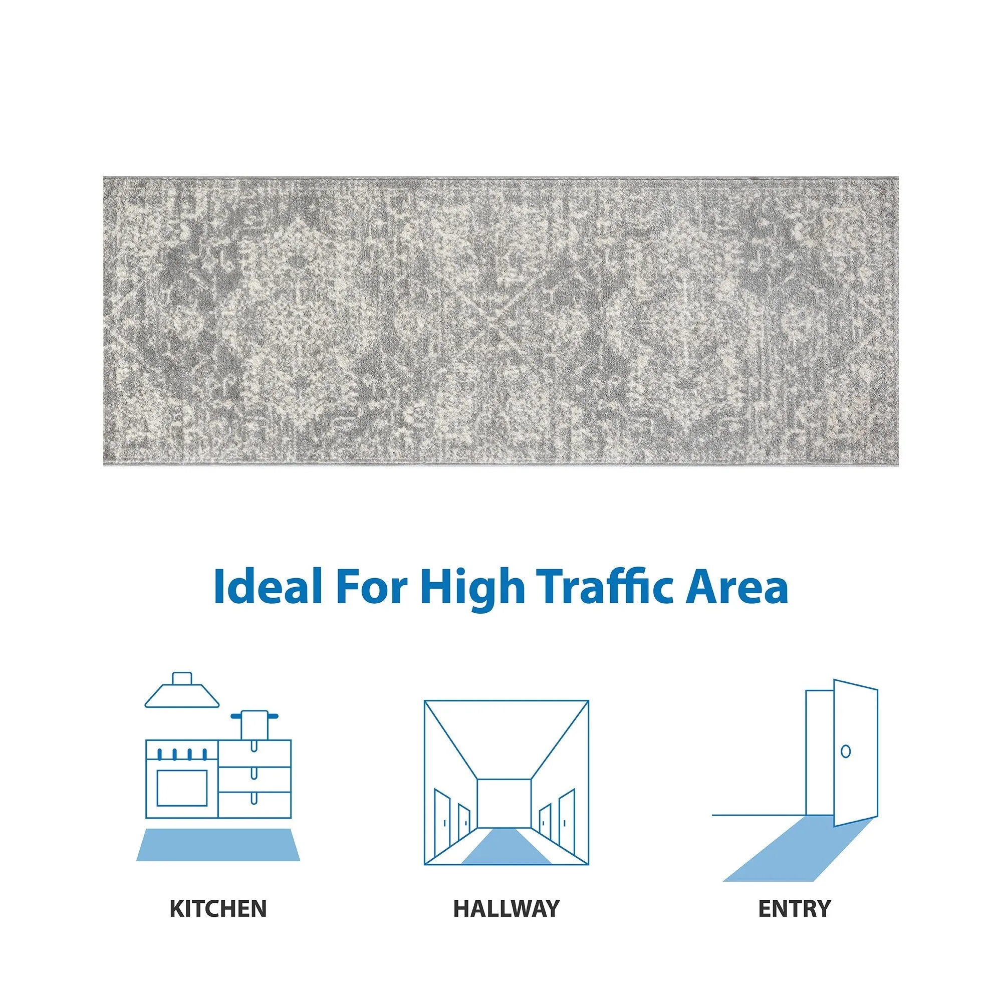 Madison Park Caroline Distressed Medallion Woven Area Rug