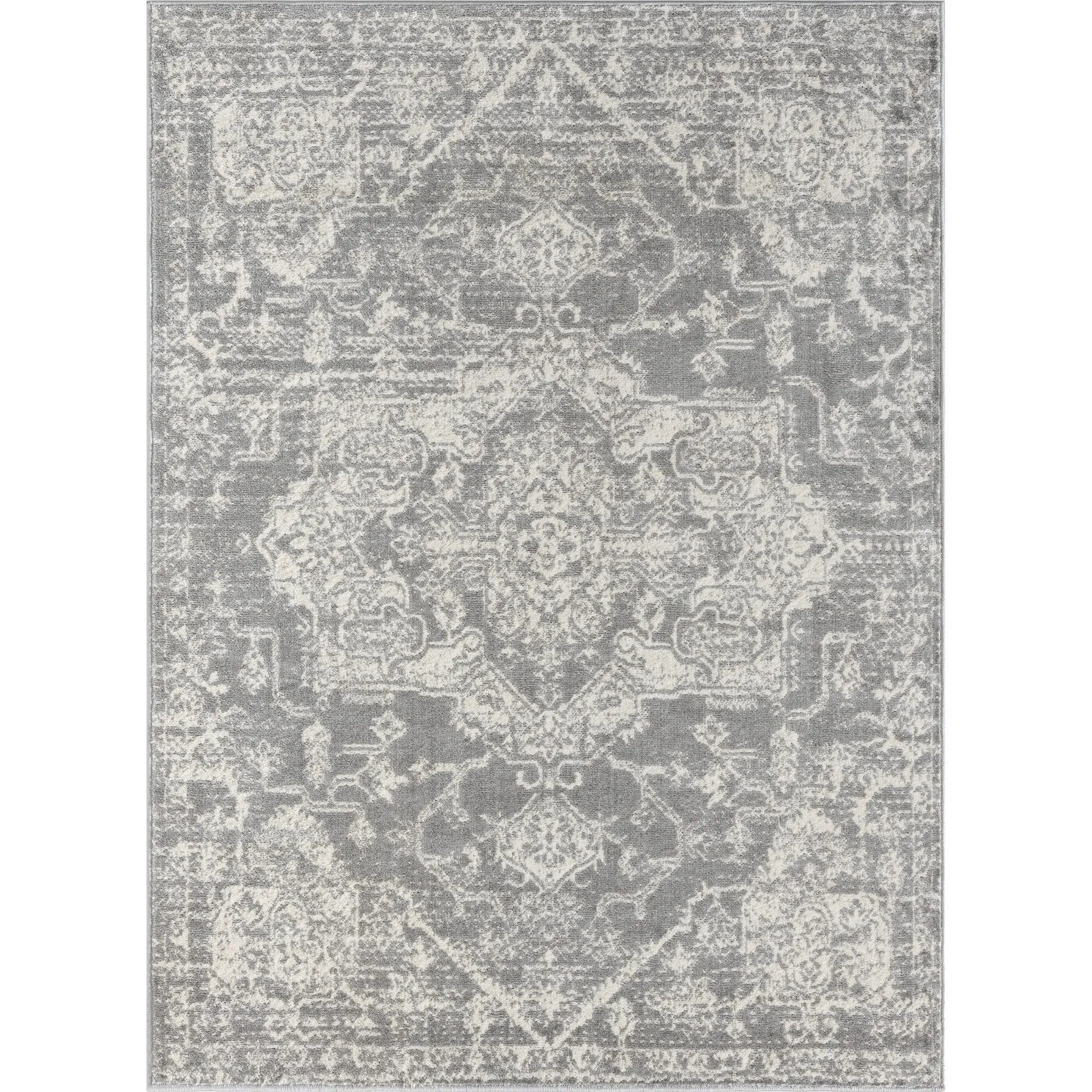 Madison Park Caroline Distressed Medallion Woven Area Rug