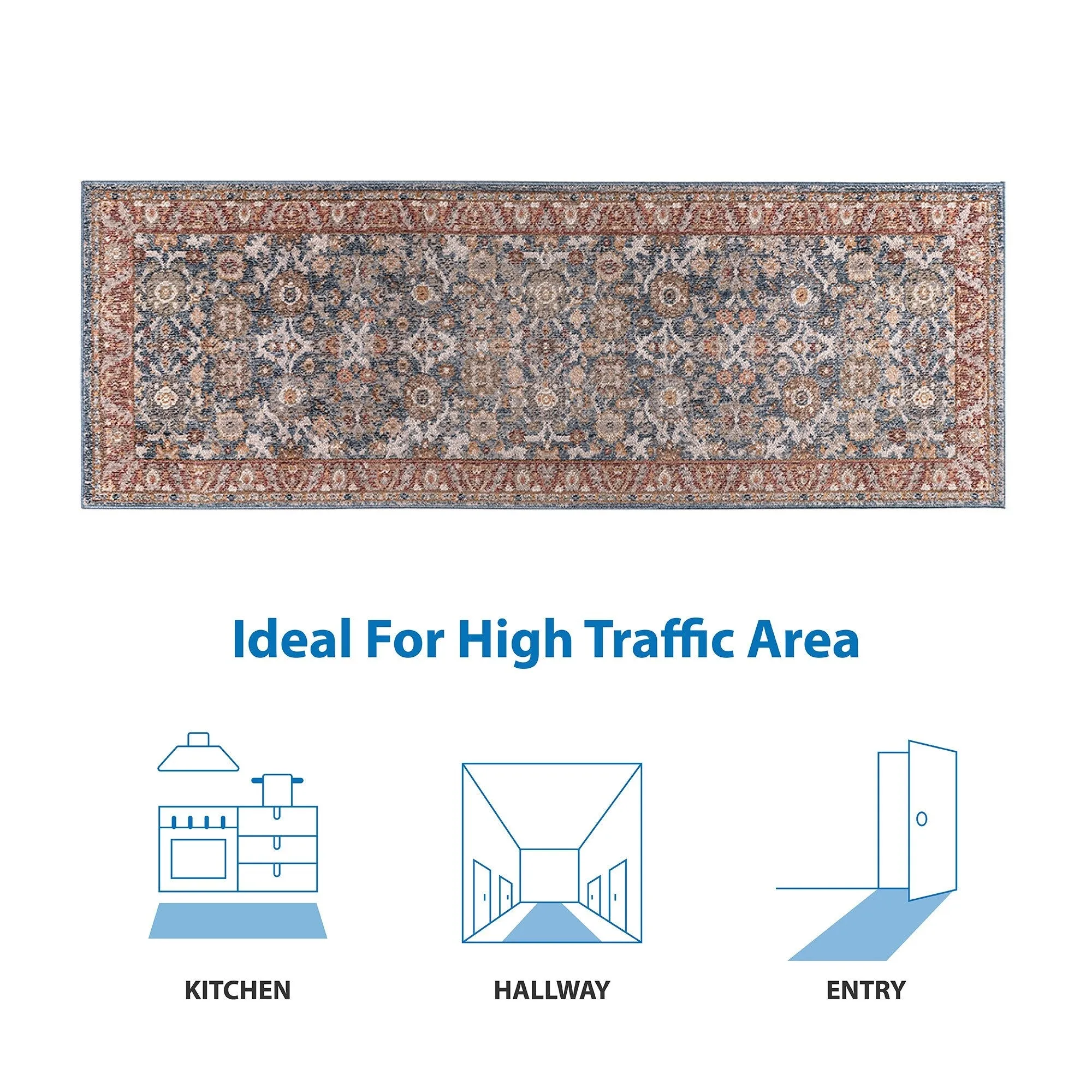 Madison Park Kendra Persian Bordered Traditional Woven Area Rug