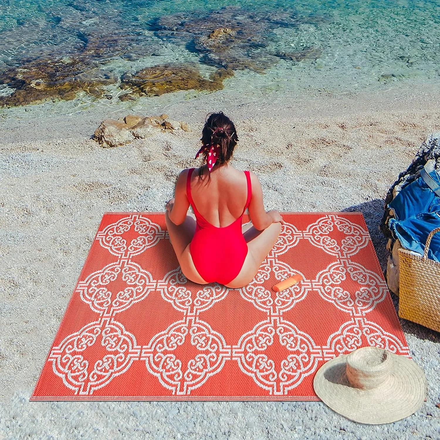 Marrakech Lightweight Reversible Recycled Plastic Outdoor Floor Mat/Rug