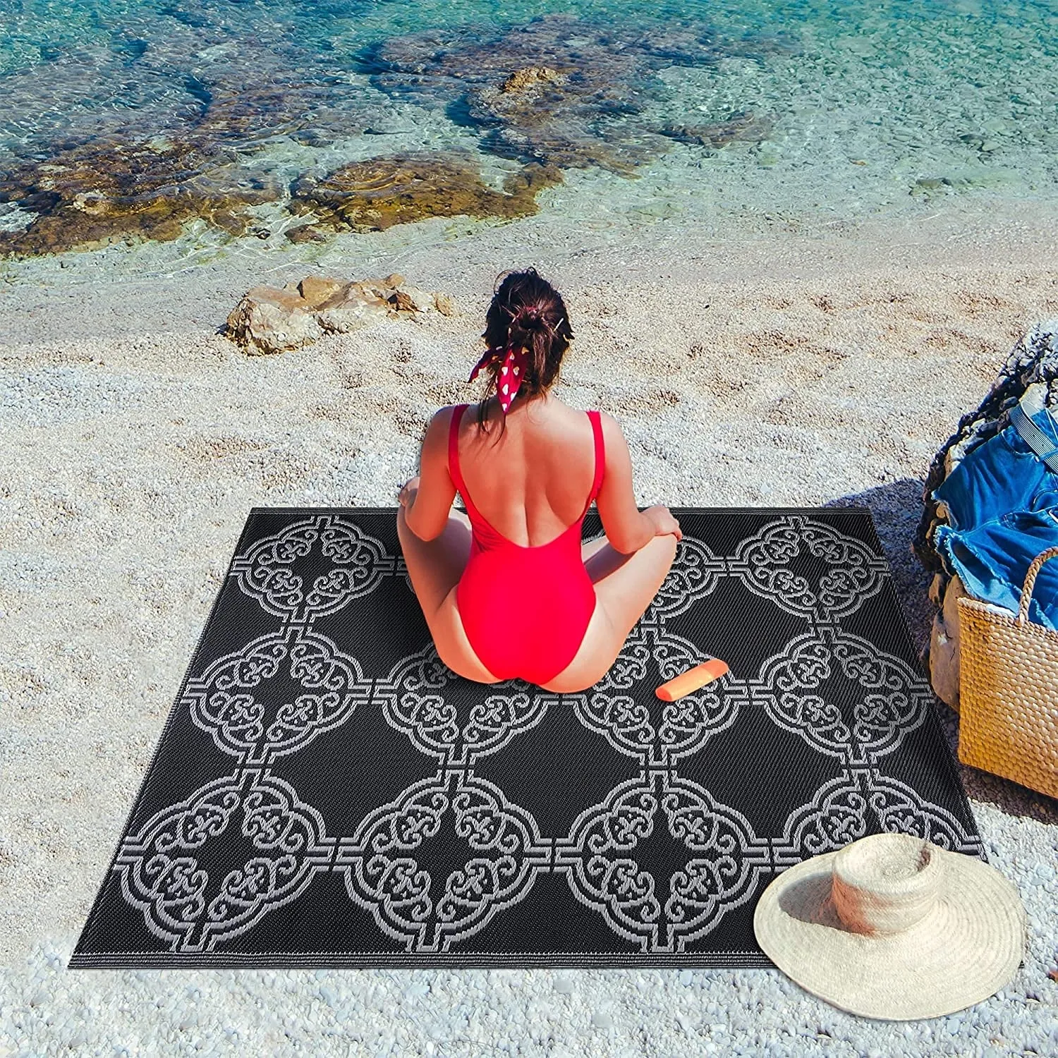 Marrakech Lightweight Reversible Recycled Plastic Outdoor Floor Mat/Rug