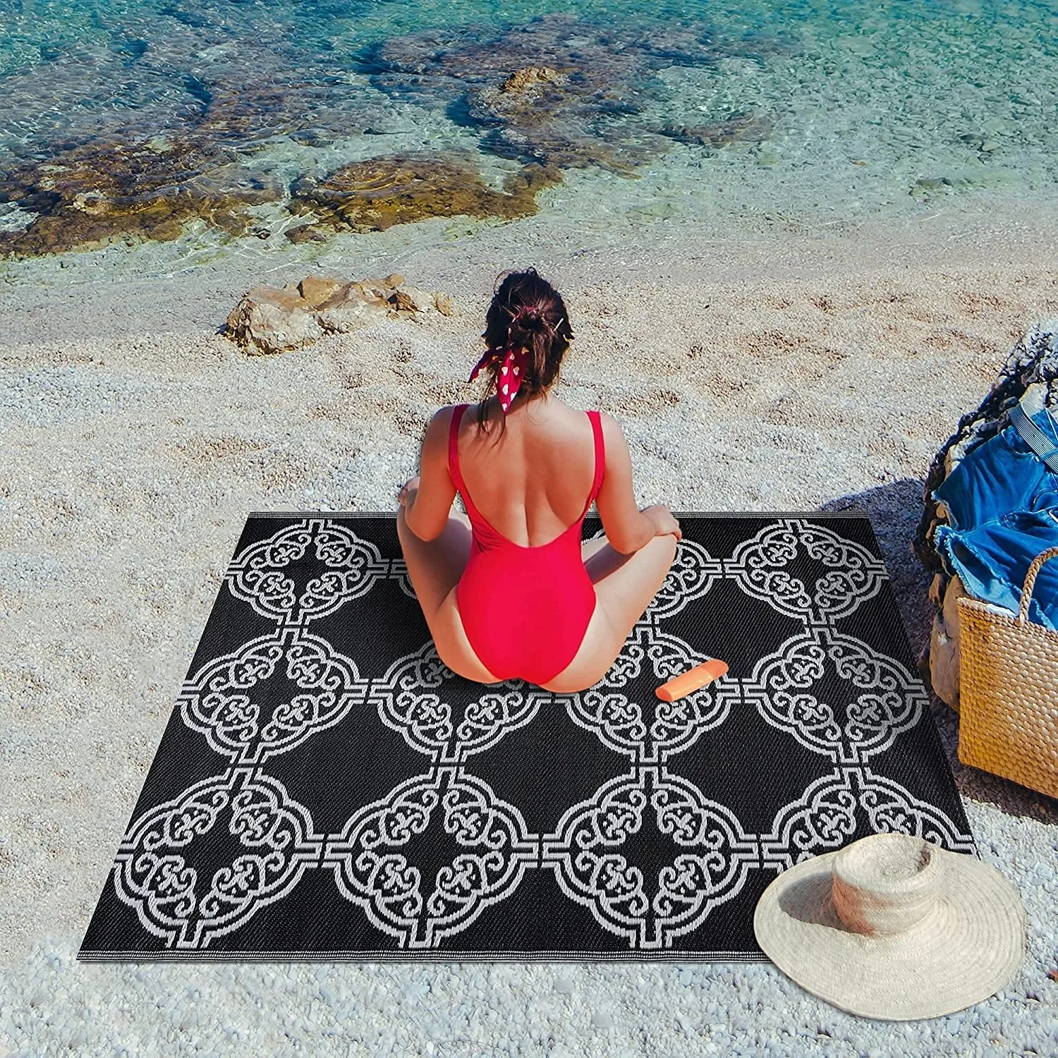 Marrakech Lightweight Reversible Recycled Plastic Outdoor Floor Mat/Rug