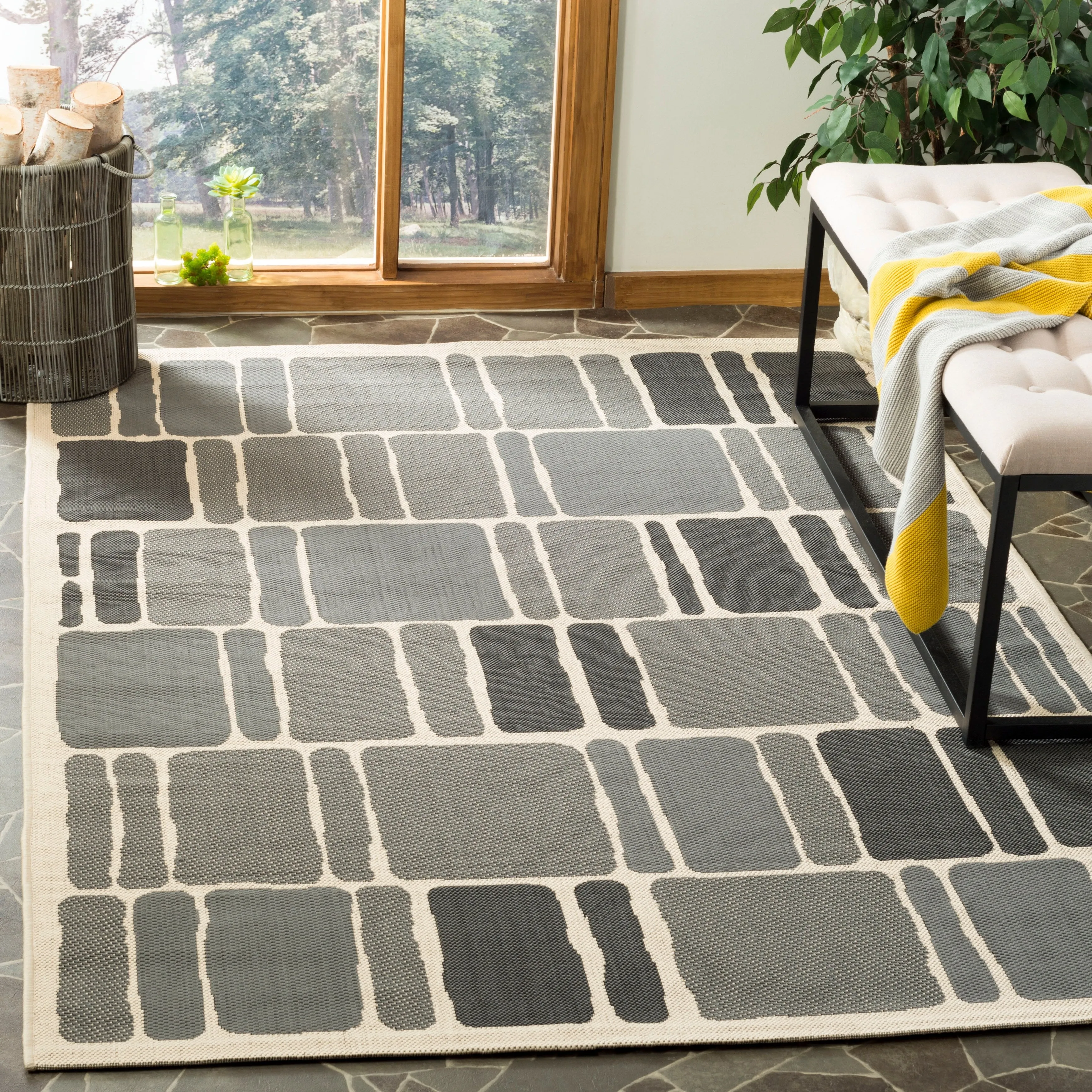 Martha Stewart by SAFAVIEH Blocks Indoor/ Outdoor Waterproof Rug