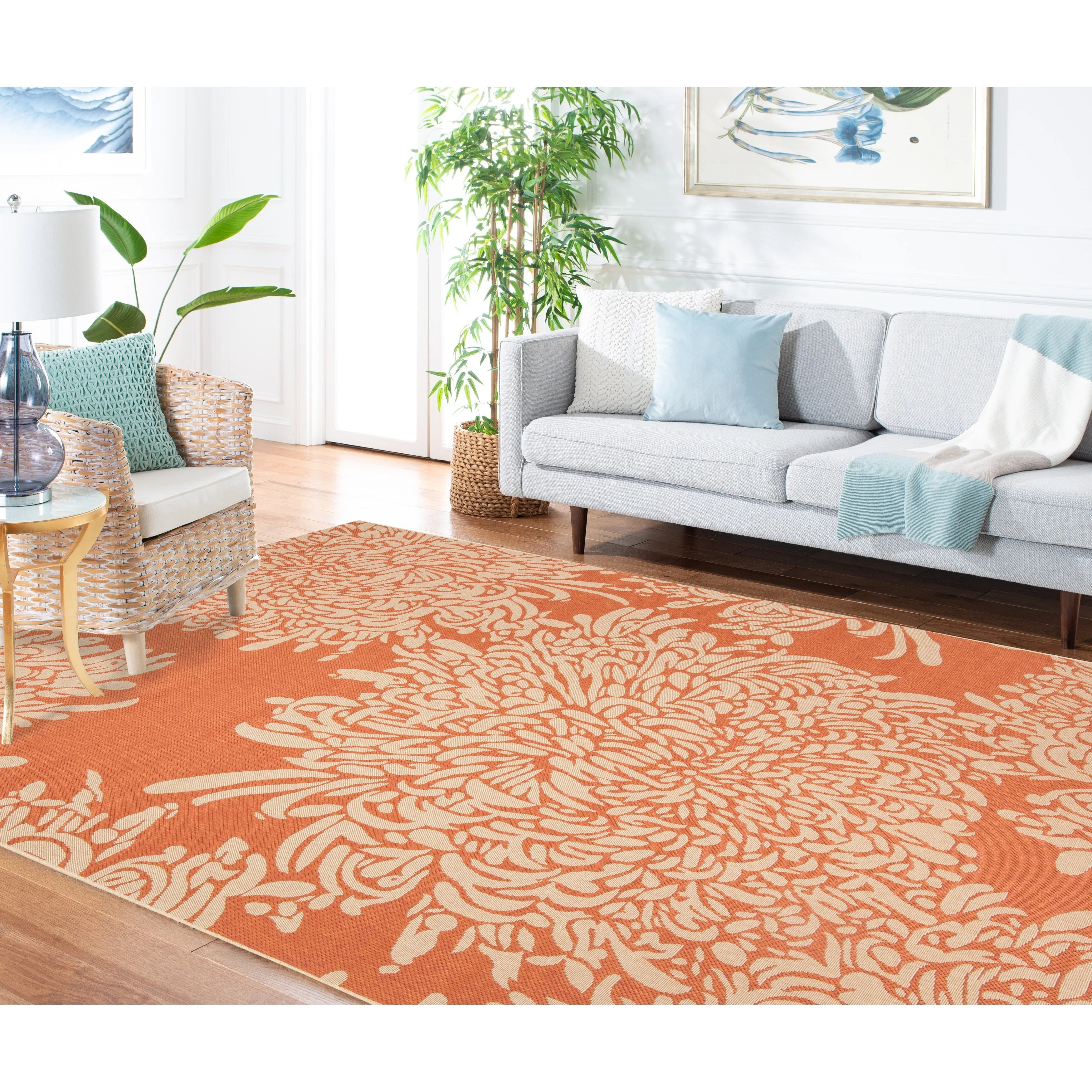 Martha Stewart by SAFAVIEH Chrysanthemum Indoor/ Outdoor Waterproof Rug