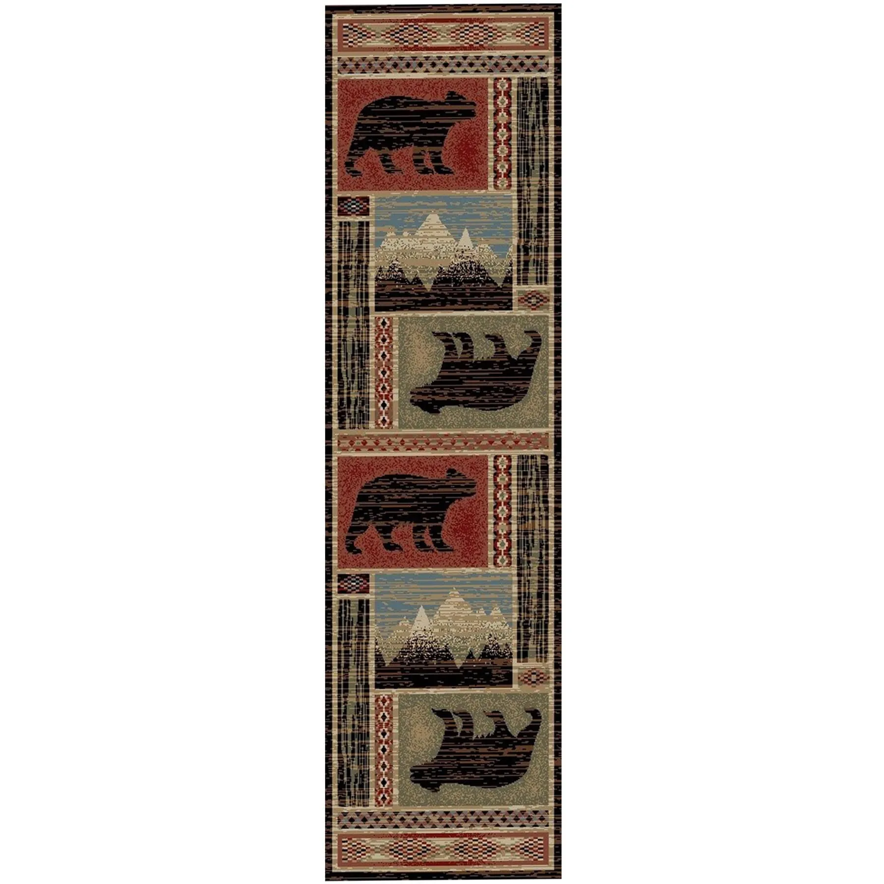 Mayberry Rugs Aspen Multi Lodge Bear Area Rug