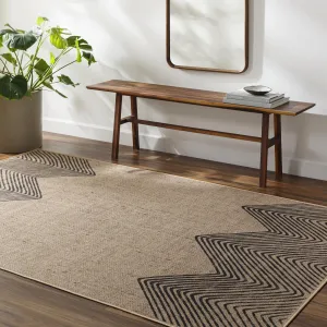Minata Recycled Bohemian Border Washable Area Rug