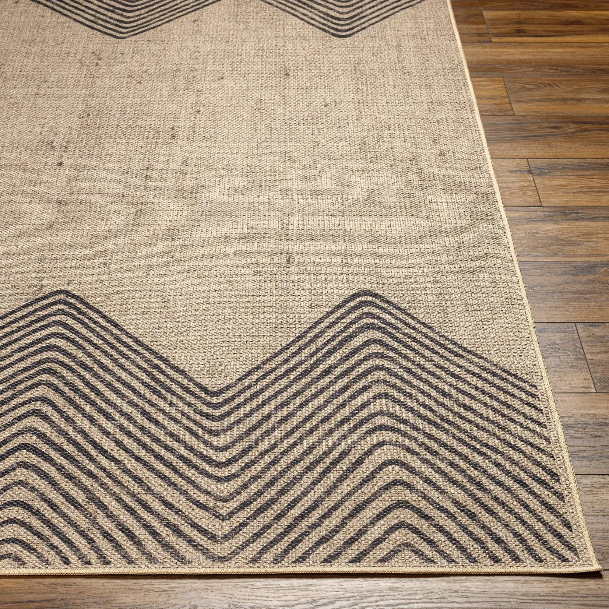 Minata Recycled Bohemian Border Washable Area Rug