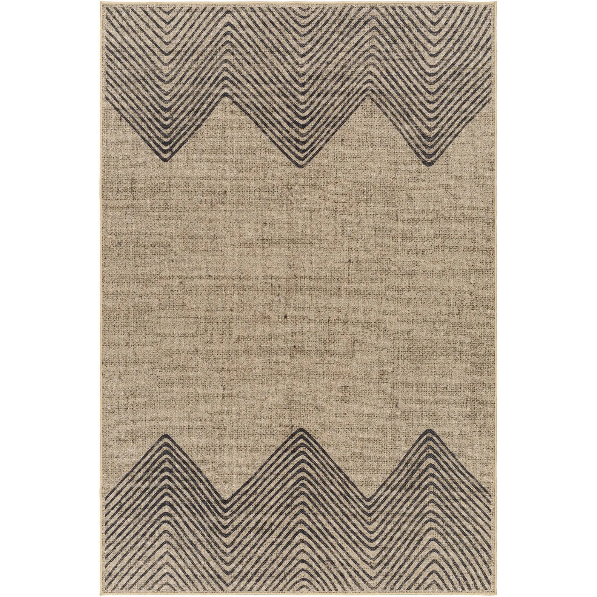 Minata Recycled Bohemian Border Washable Area Rug