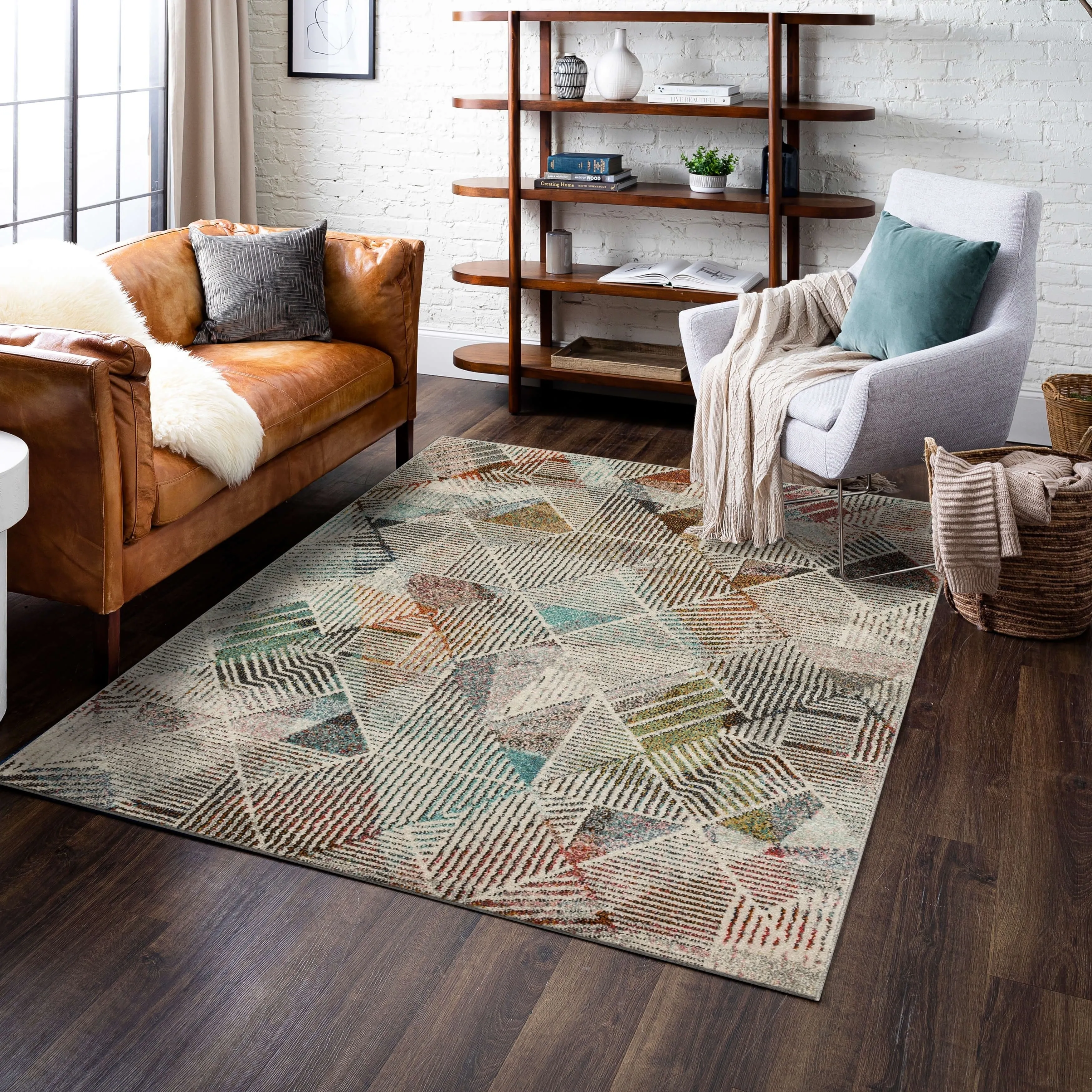 Mohawk Home Cantu Geometric Striped Contemporary Area Rug
