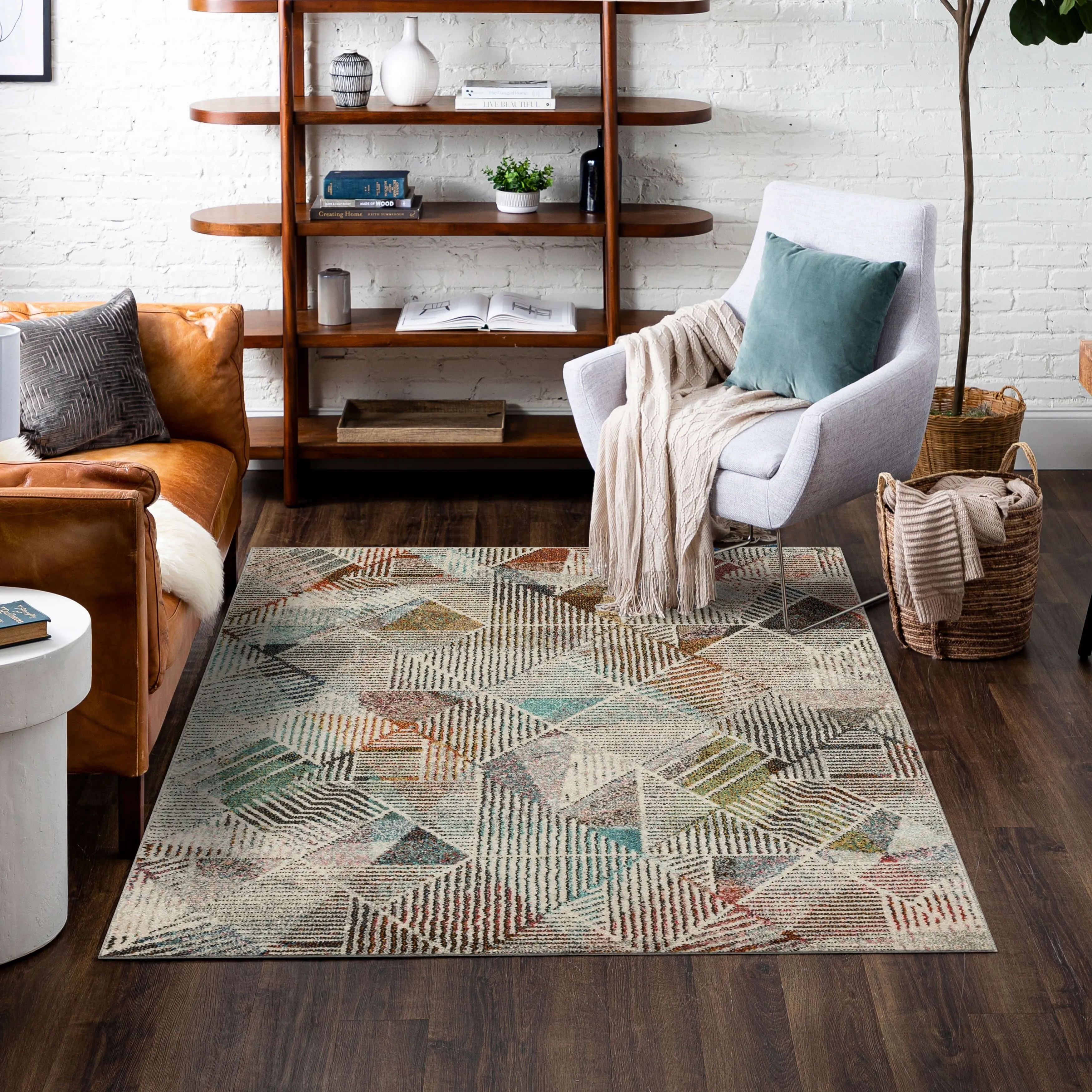 Mohawk Home Cantu Geometric Striped Contemporary Area Rug