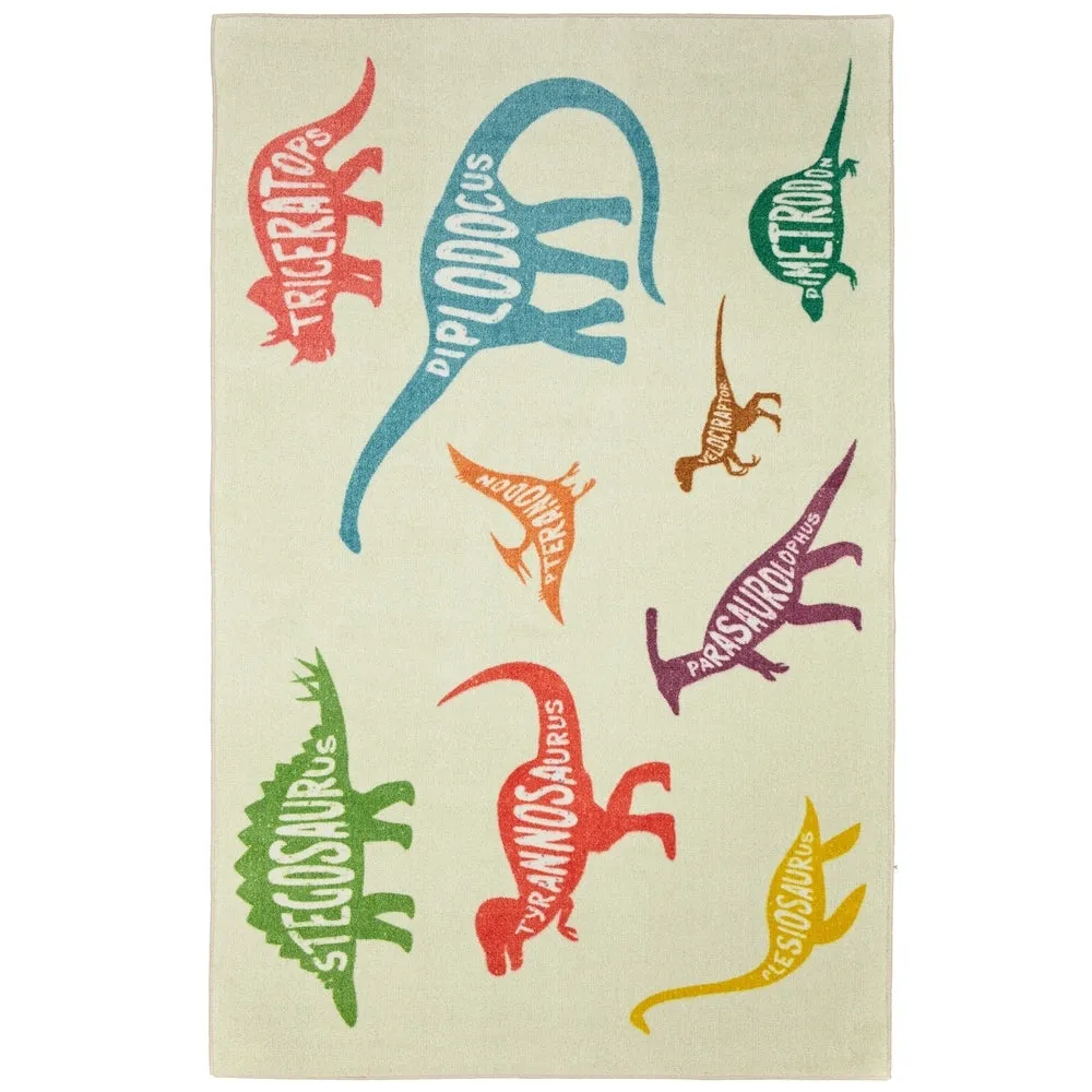 Mohawk Home Dinosaur Names Multicolor Eco-friendly Kids' Area Rug