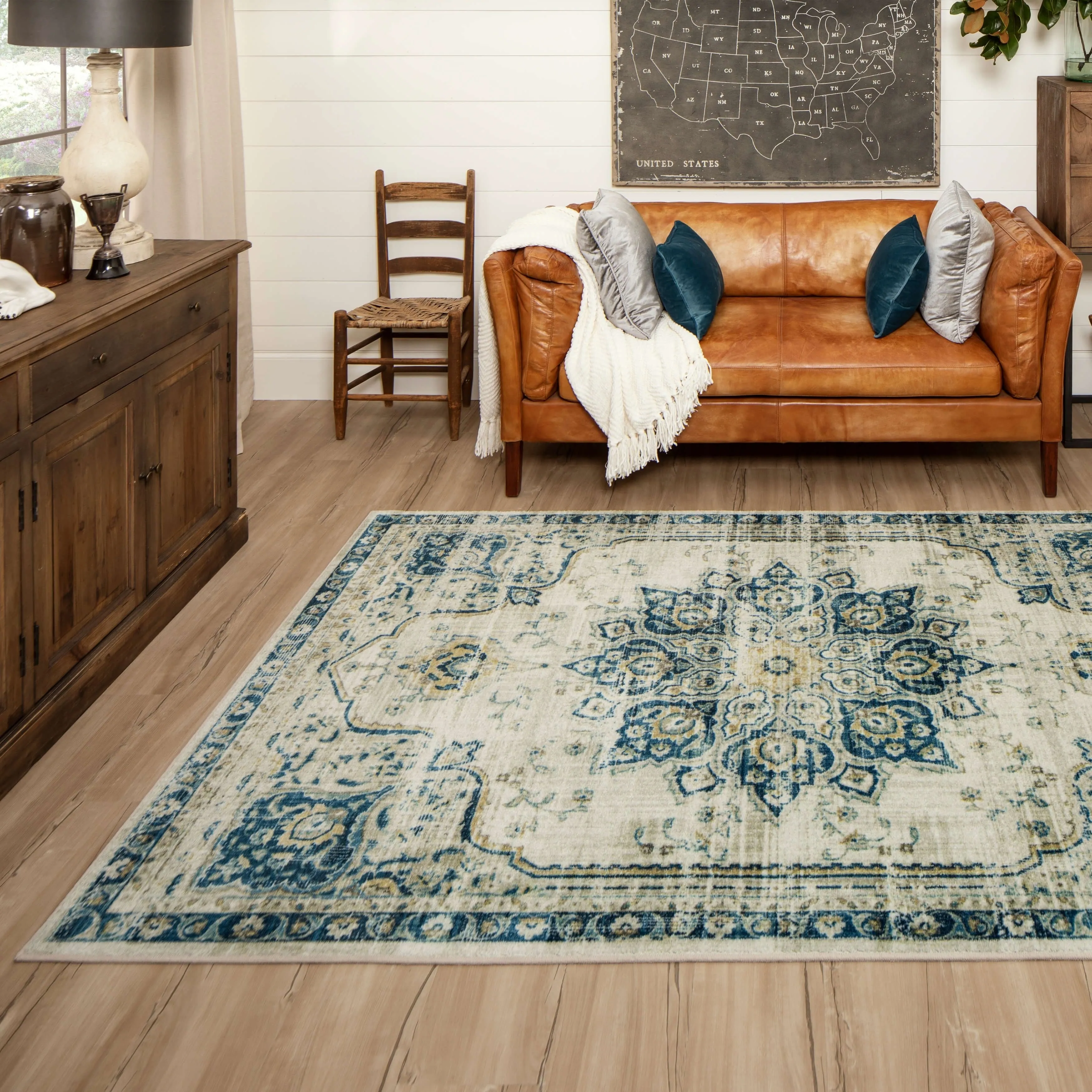 Mohawk Home Empearal Distressed Medallion Area Rug