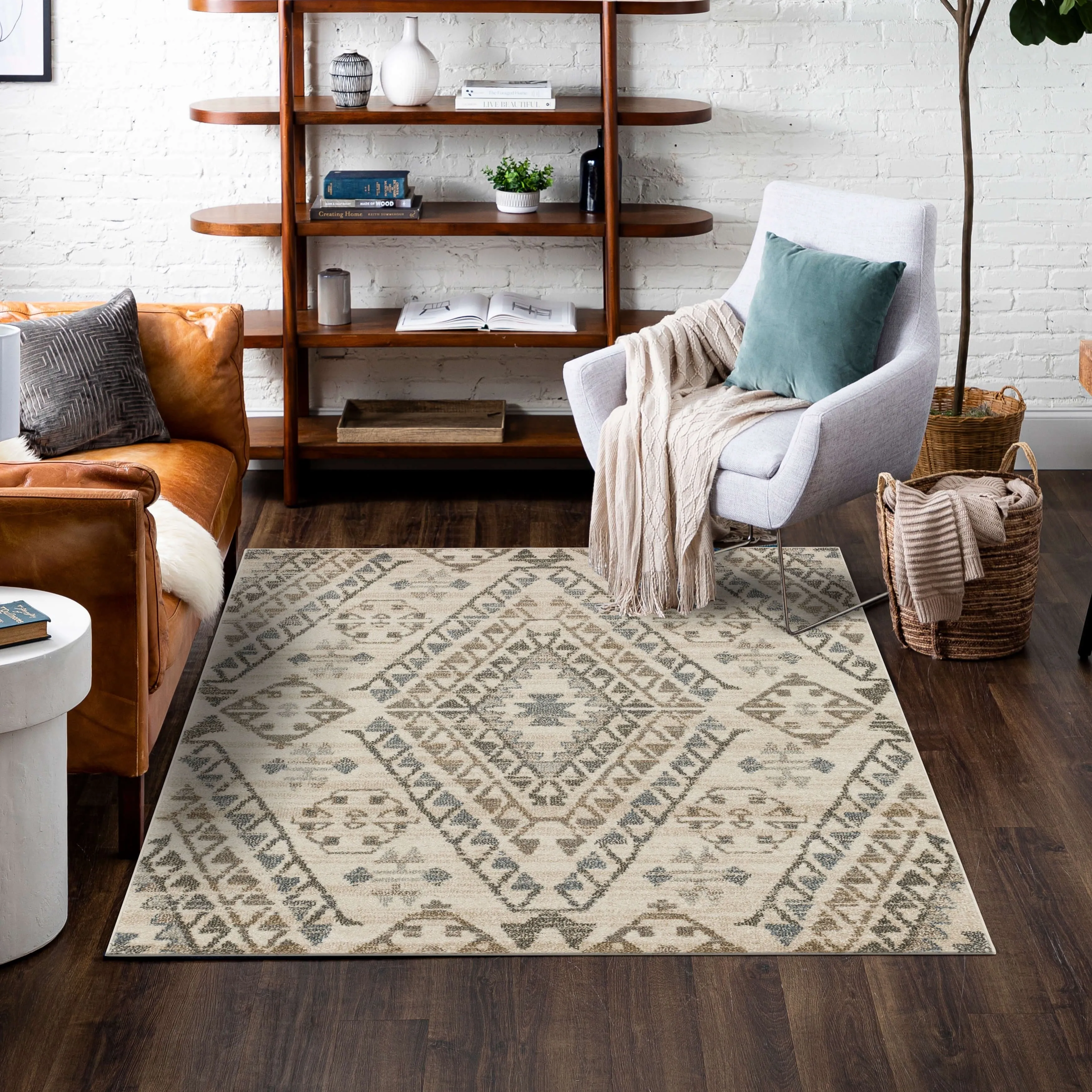 Mohawk Home Fleming Southwestern Striped Medallion Area Rug
