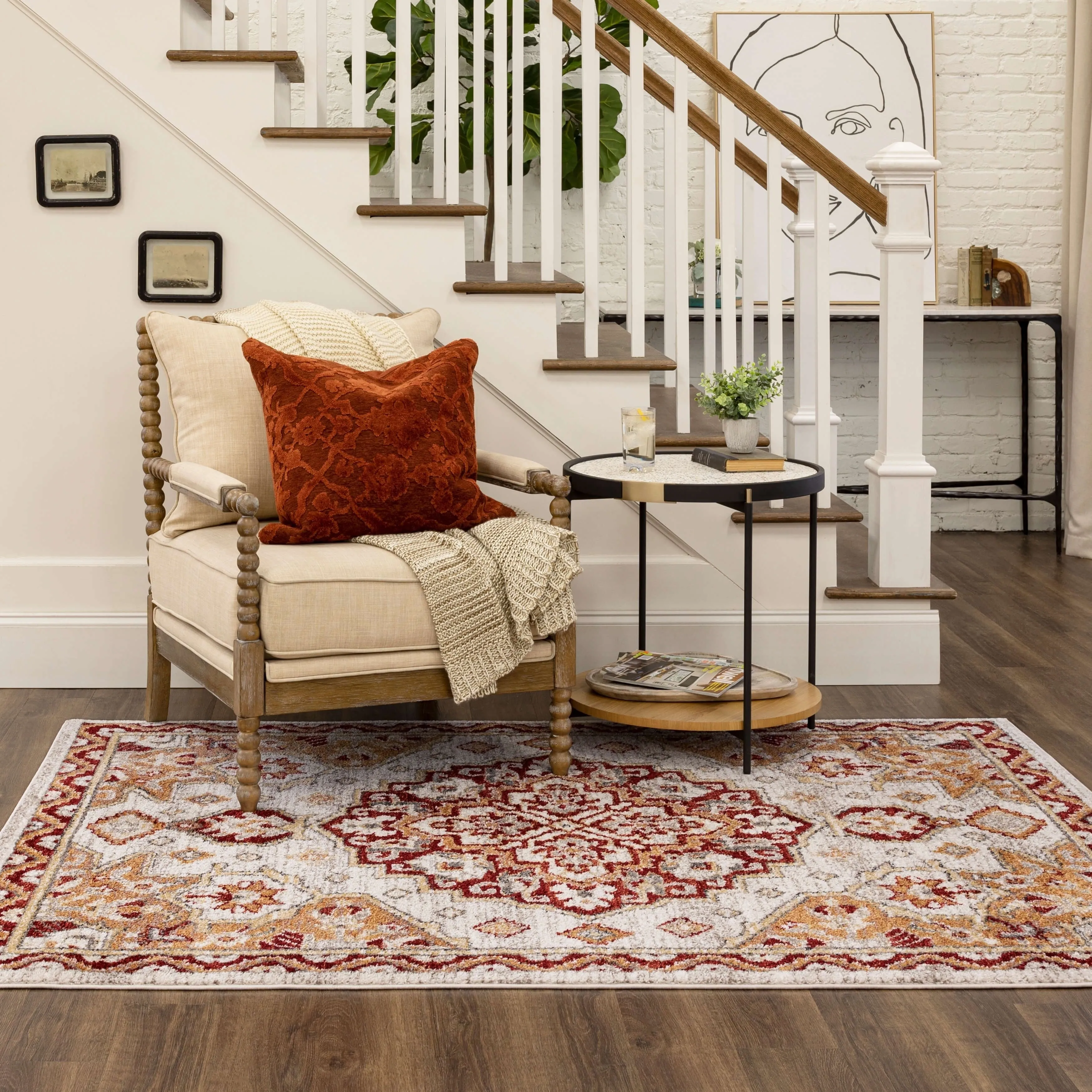 Mohawk Home Laughton Traditional Medallion Area Rug