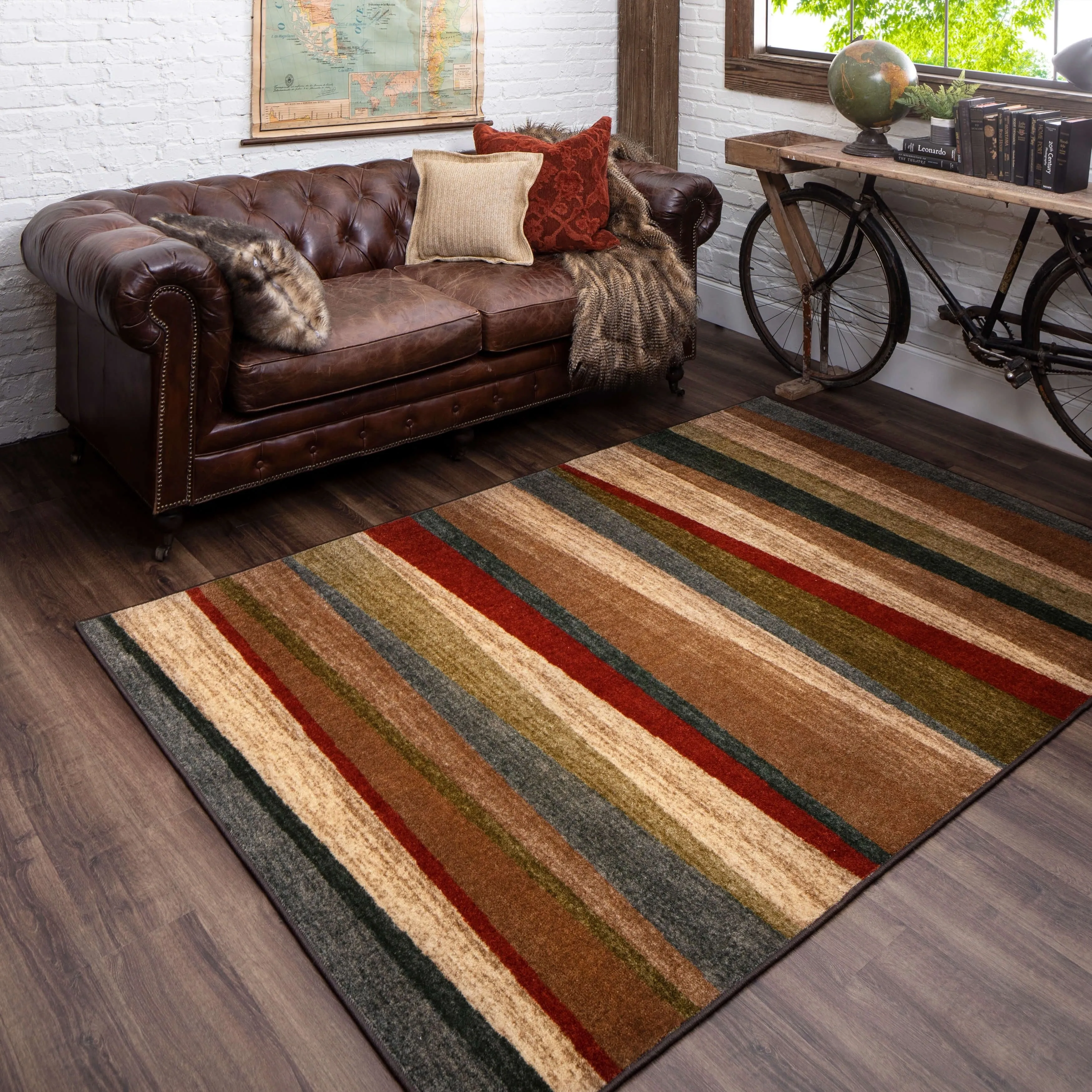 Mohawk Home Mayan Sunset Sierra Multicolor Stripe Area Rug