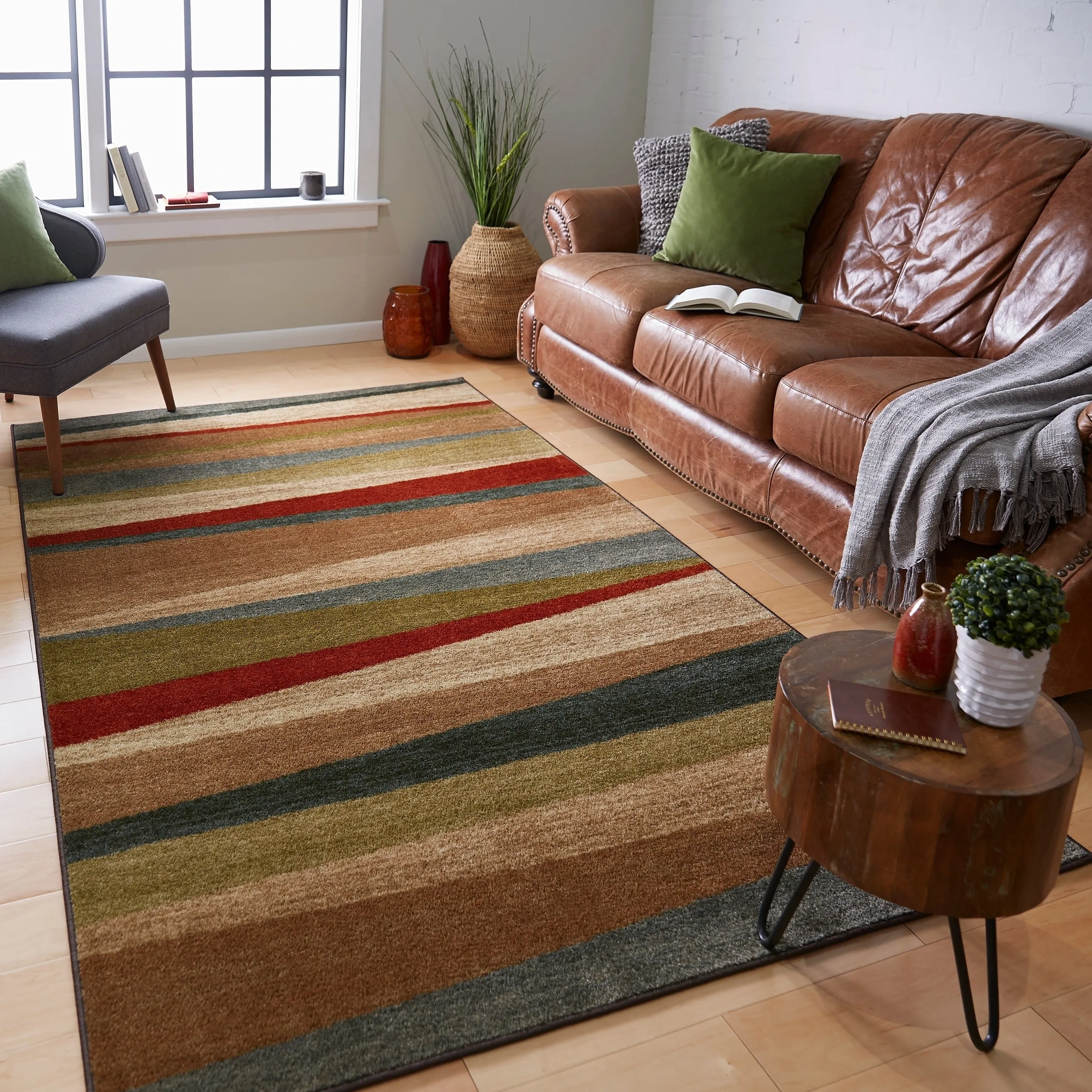 Mohawk Home Mayan Sunset Sierra Multicolor Stripe Area Rug