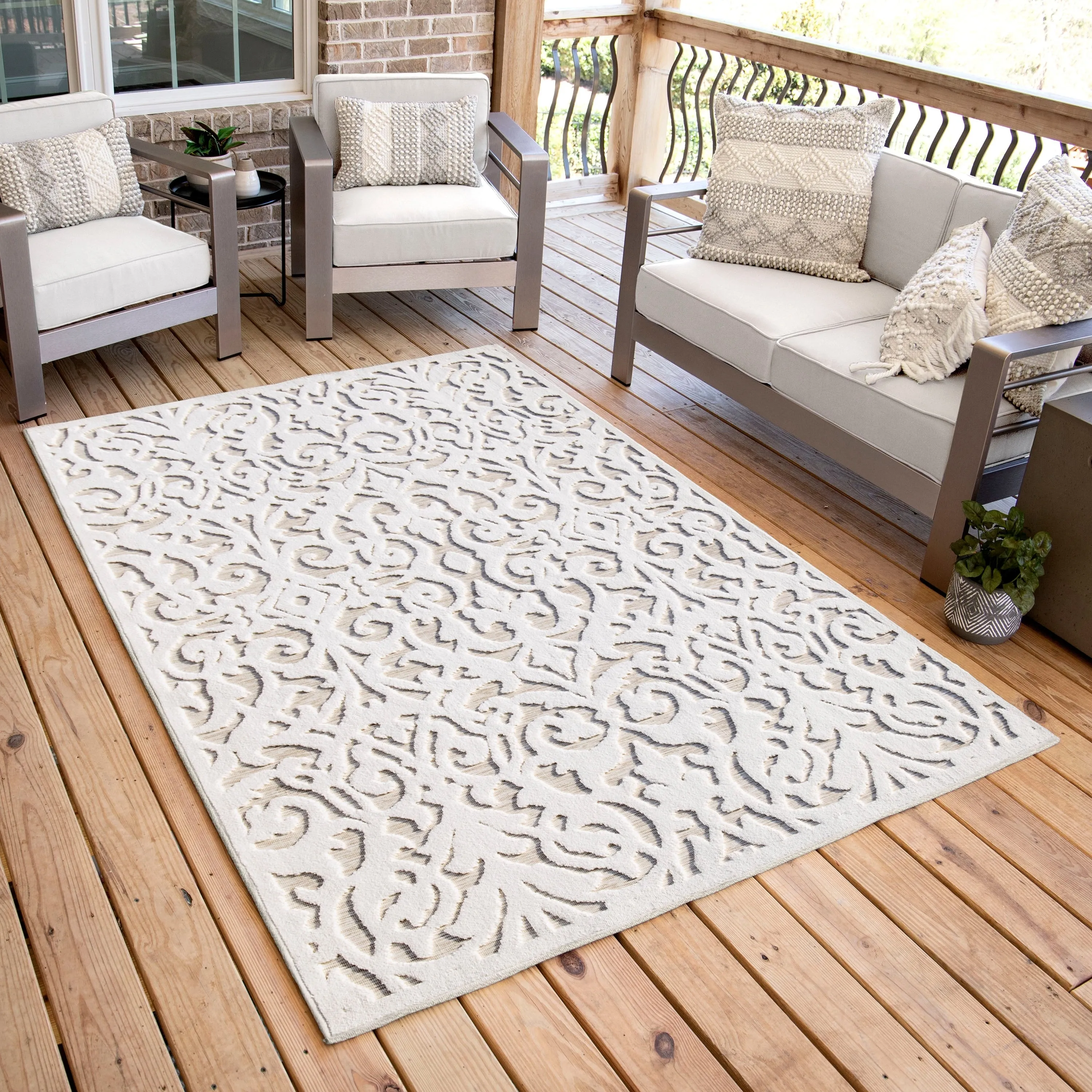 My Texas House Lady Bird High Low Indoor Outdoor Area Rug