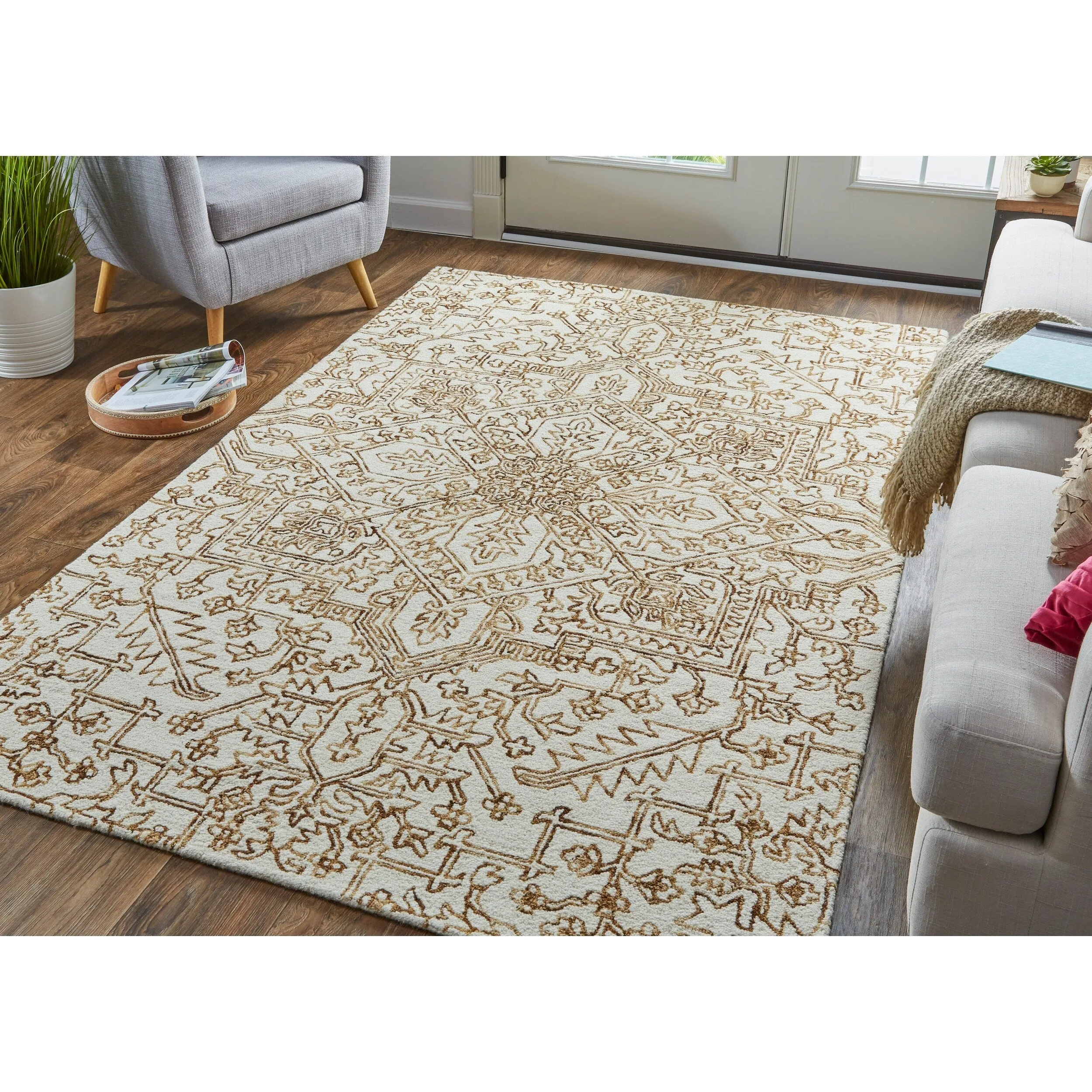 Natal R8778 Medallion Transitional Area Rug