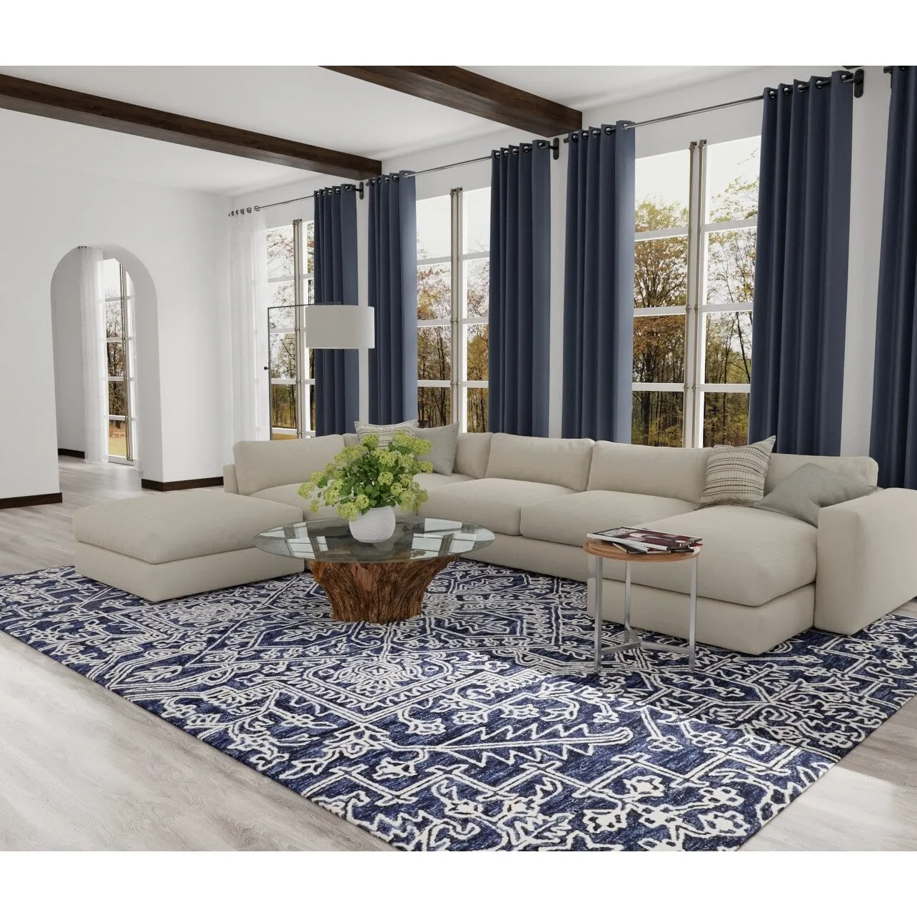 Natal R8778 Medallion Transitional Area Rug