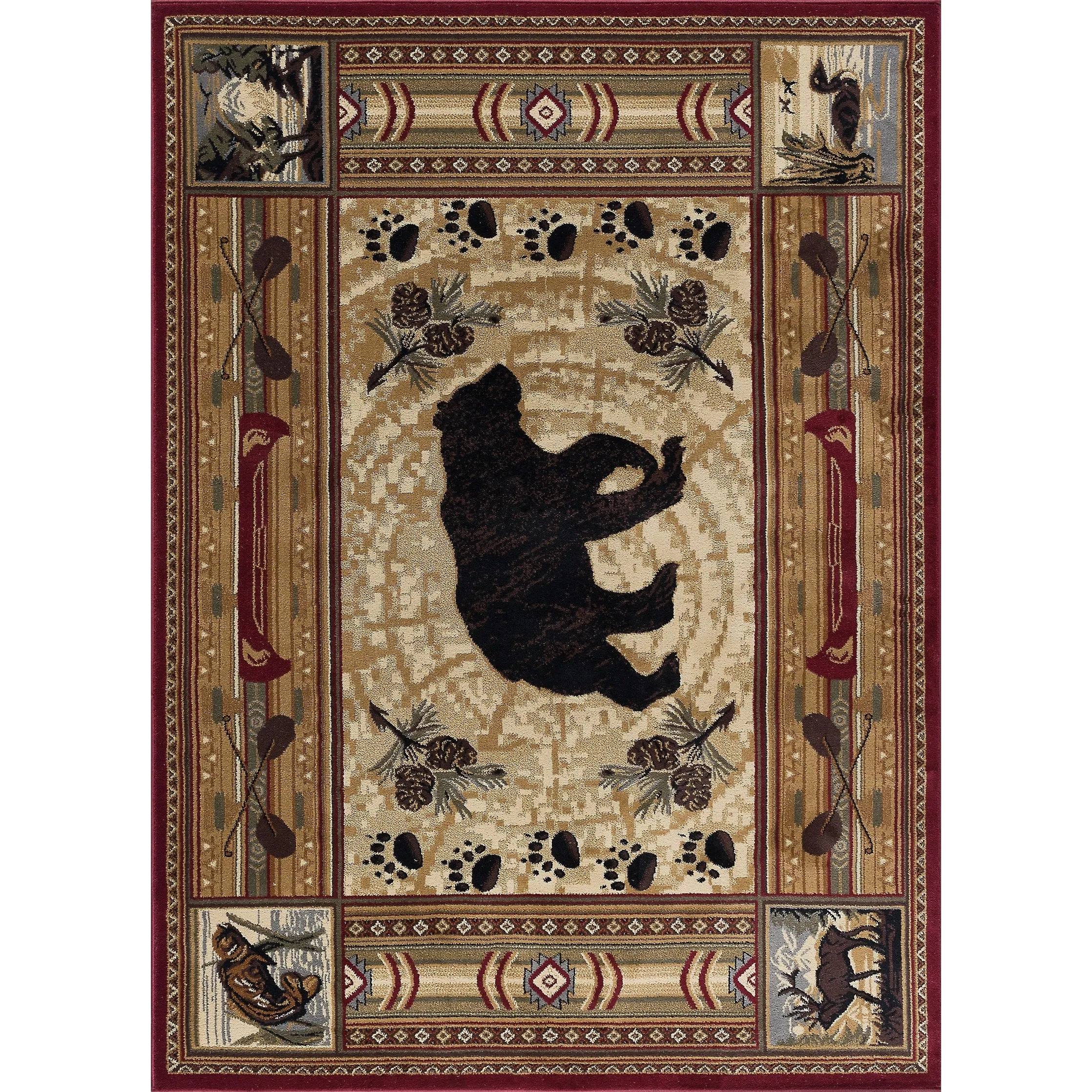 Natural Lodge Transitional Graphic Indoor Area Rug