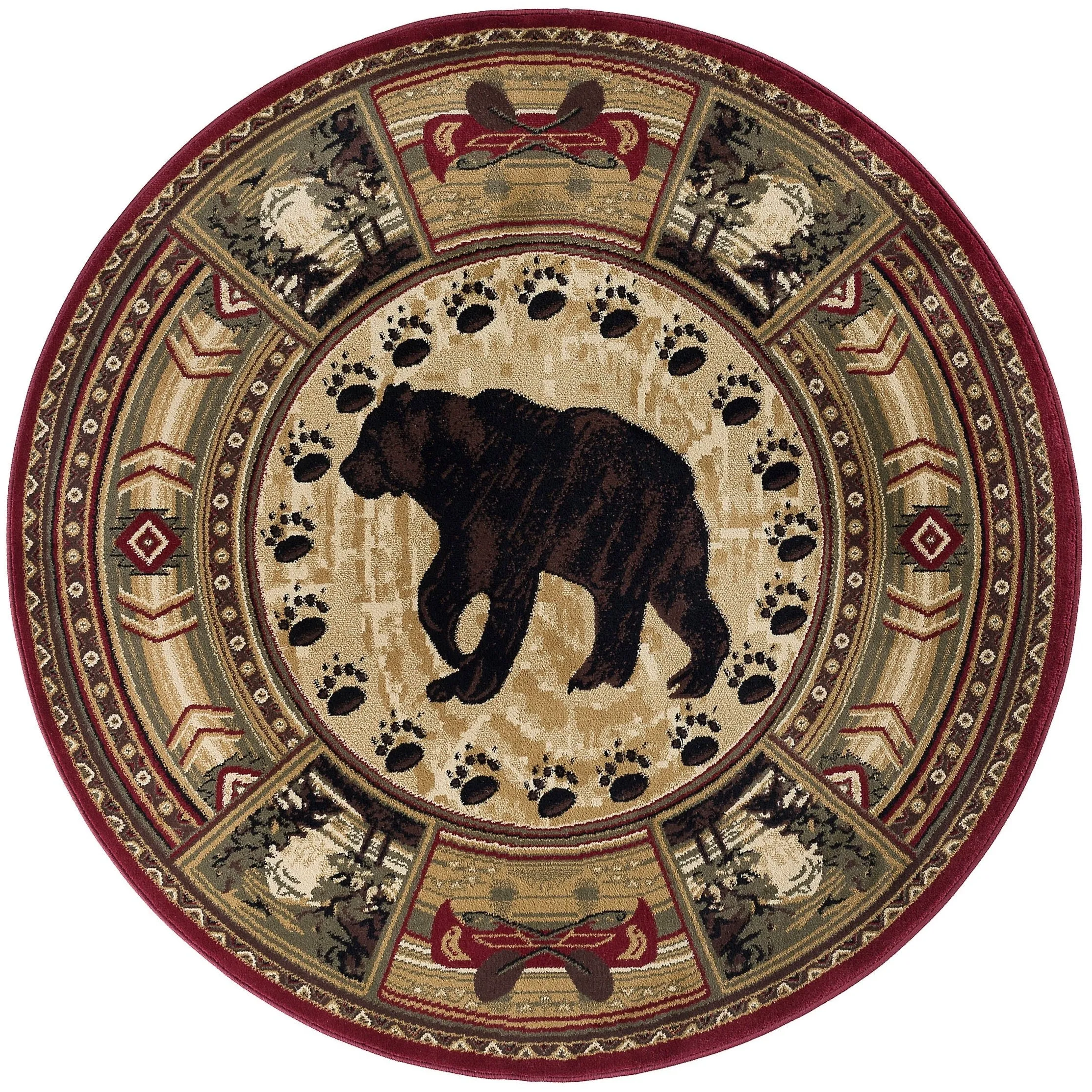 Natural Lodge Transitional Graphic Indoor Area Rug