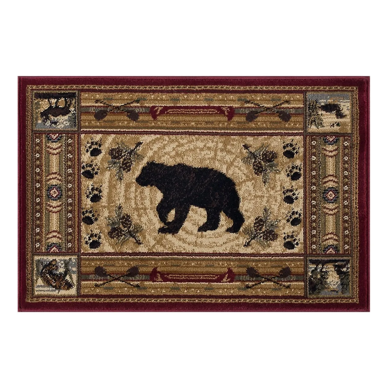 Natural Lodge Transitional Graphic Indoor Area Rug