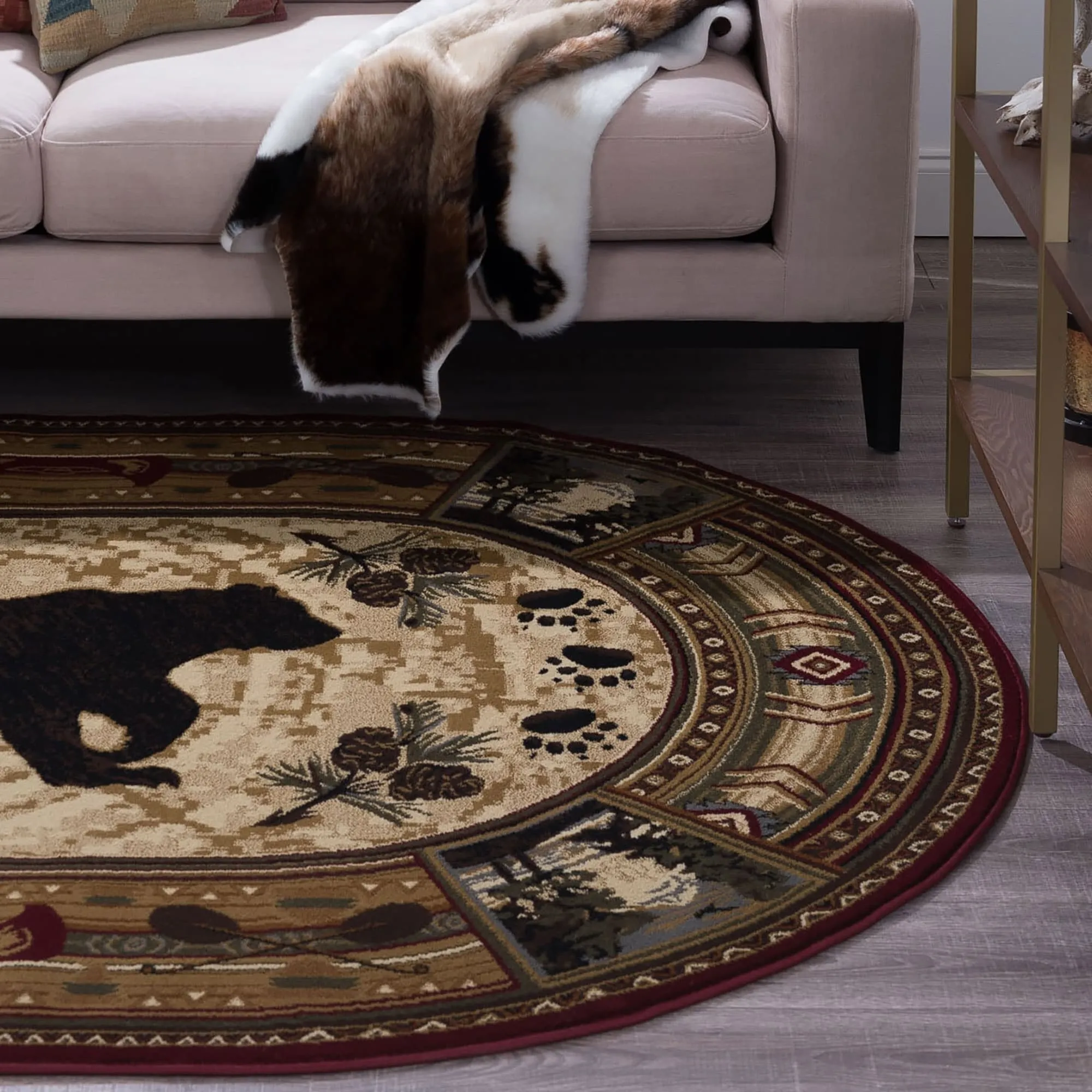 Natural Lodge Transitional Graphic Indoor Area Rug