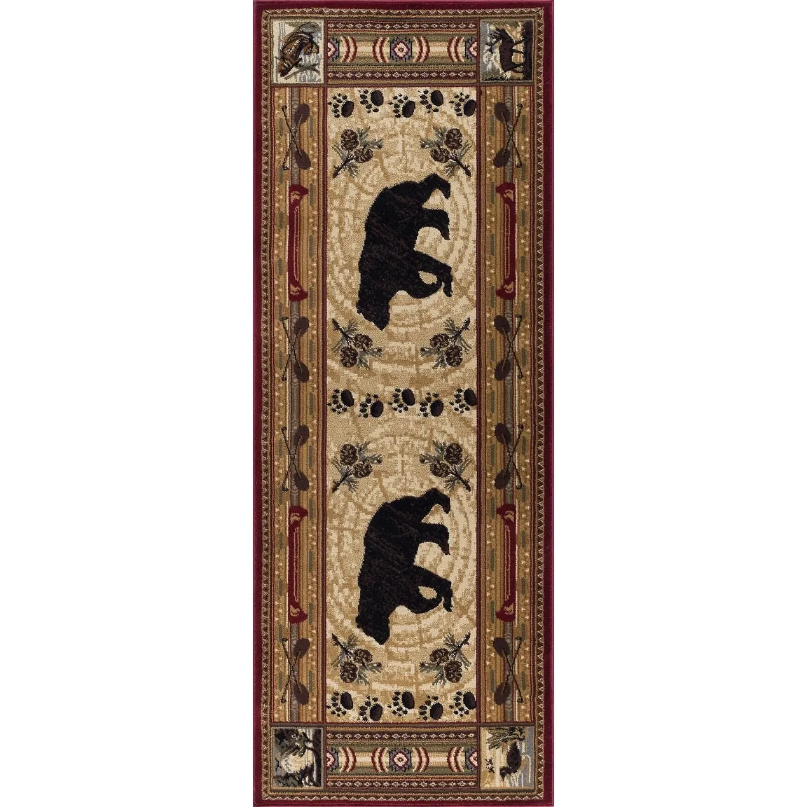 Natural Lodge Transitional Graphic Indoor Area Rug