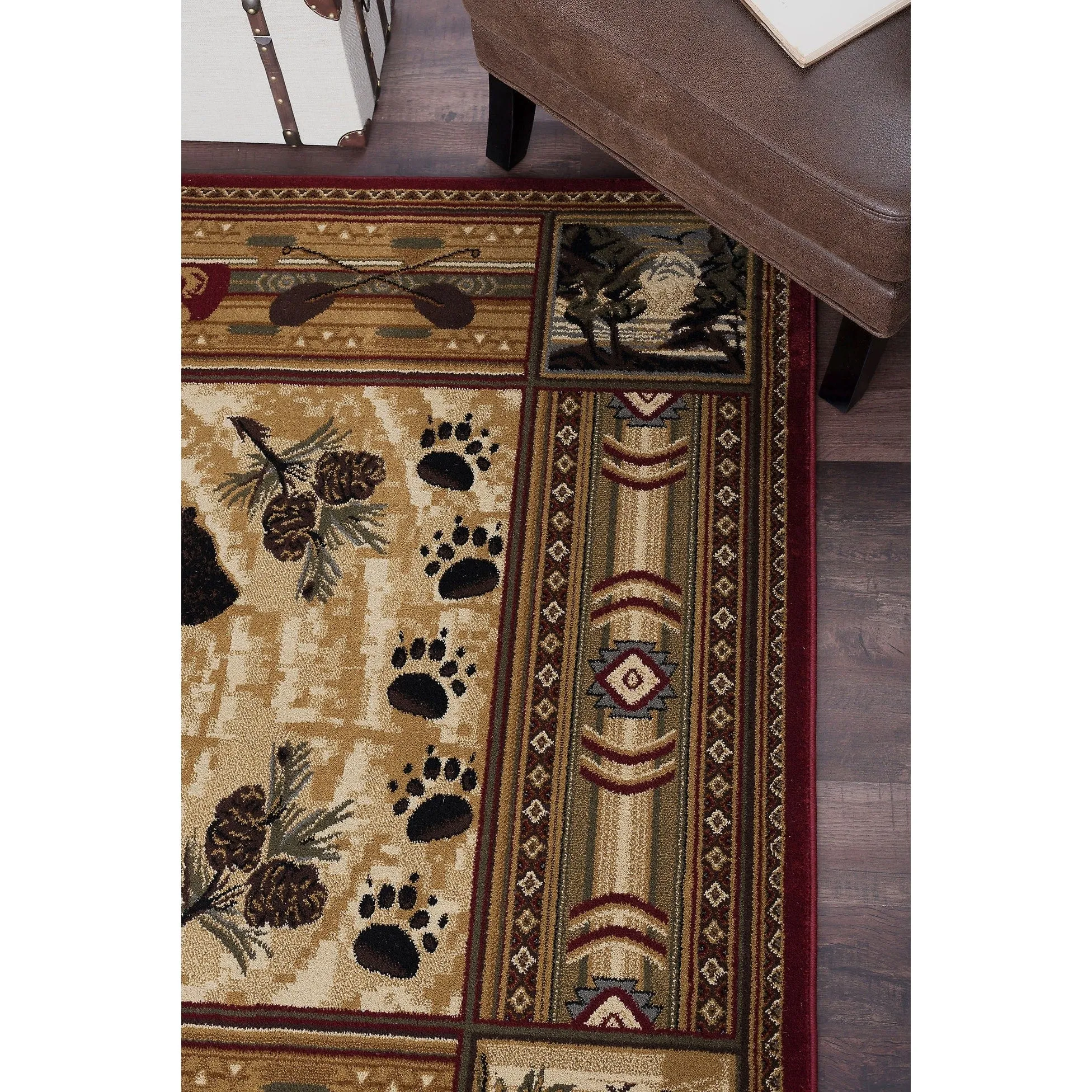 Natural Lodge Transitional Graphic Indoor Area Rug