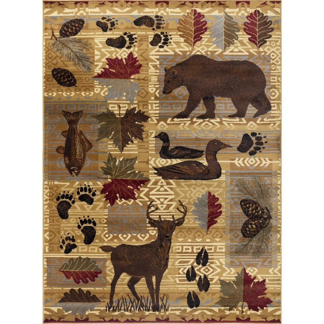 Nature's Nest GC_CBL3002 Multi Lodge Area Rug