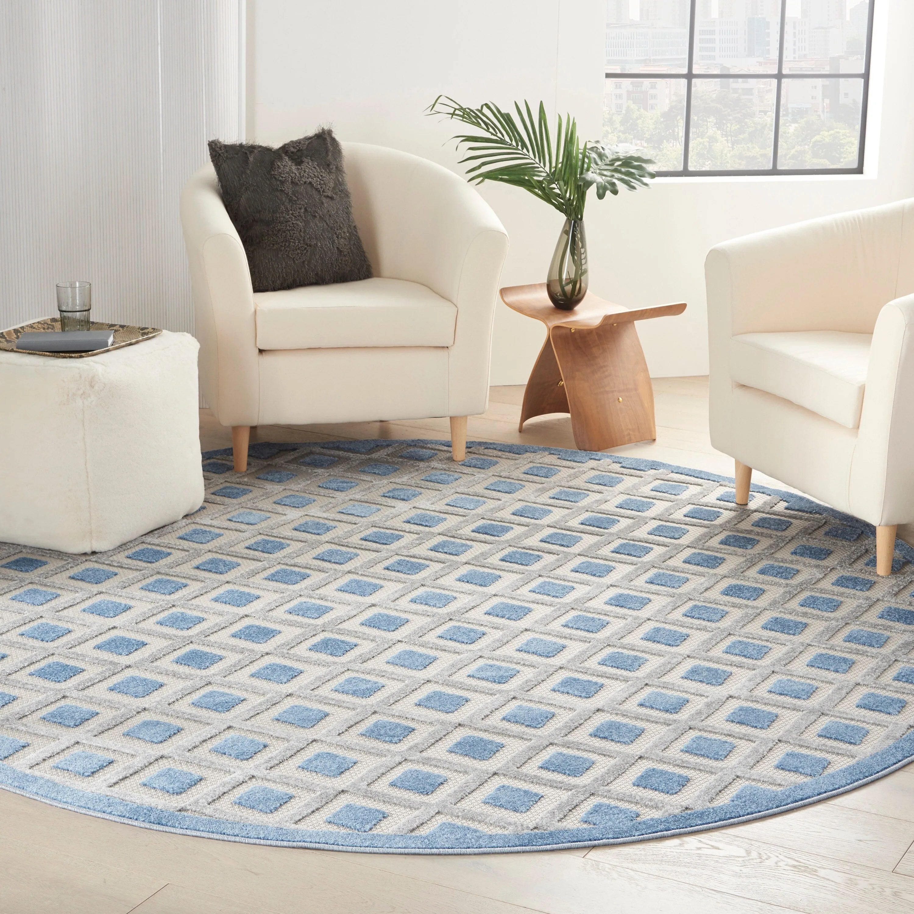 Nourison Aloha Indoor/Outdoor Modern Geometric Diamond Area Rug