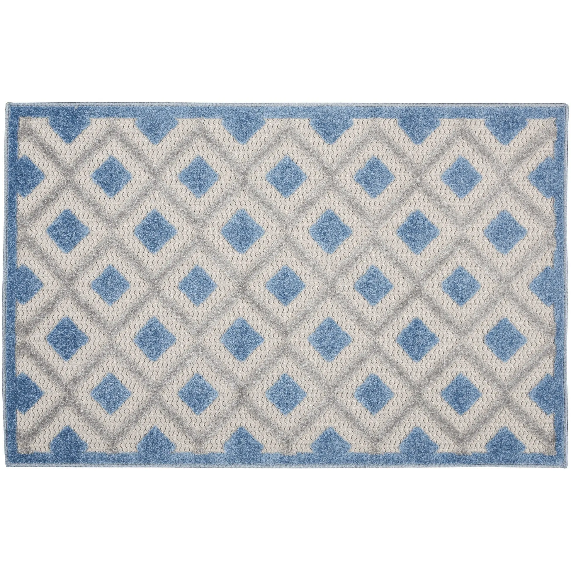 Nourison Aloha Indoor/Outdoor Modern Geometric Diamond Area Rug