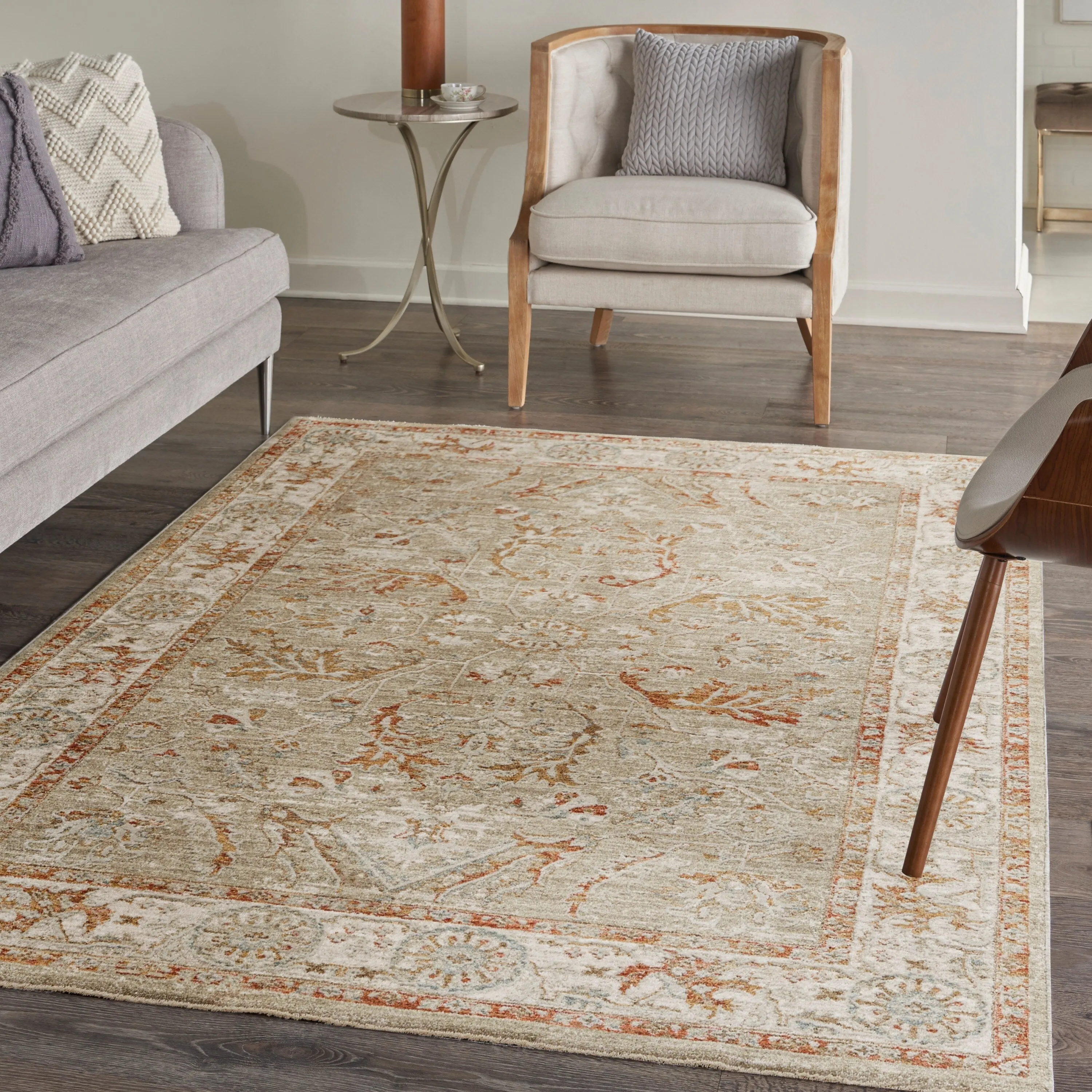 Nourison Asher Indoor only Persian Floral Medallion Area Rug