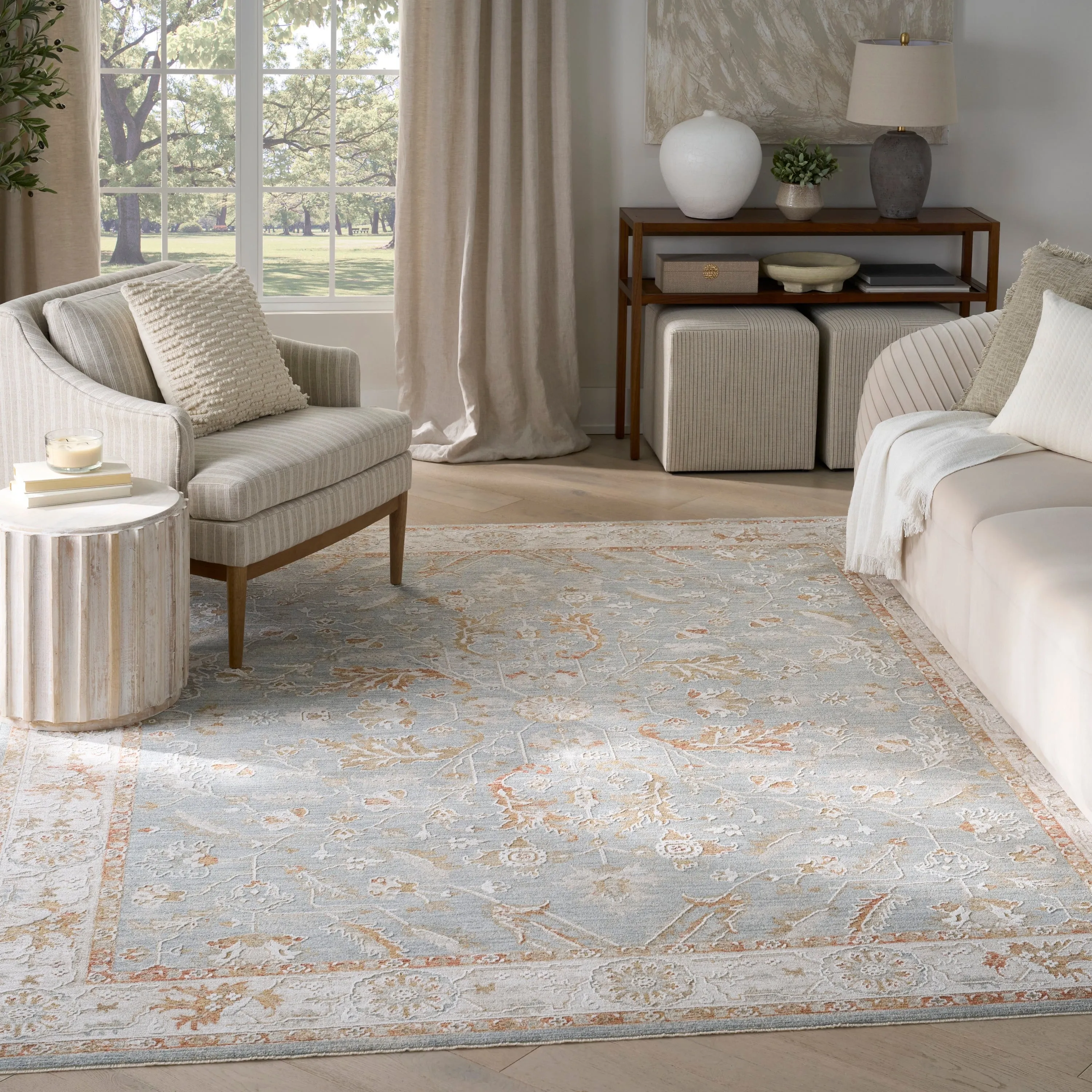 Nourison Asher Indoor only Persian Floral Medallion Area Rug