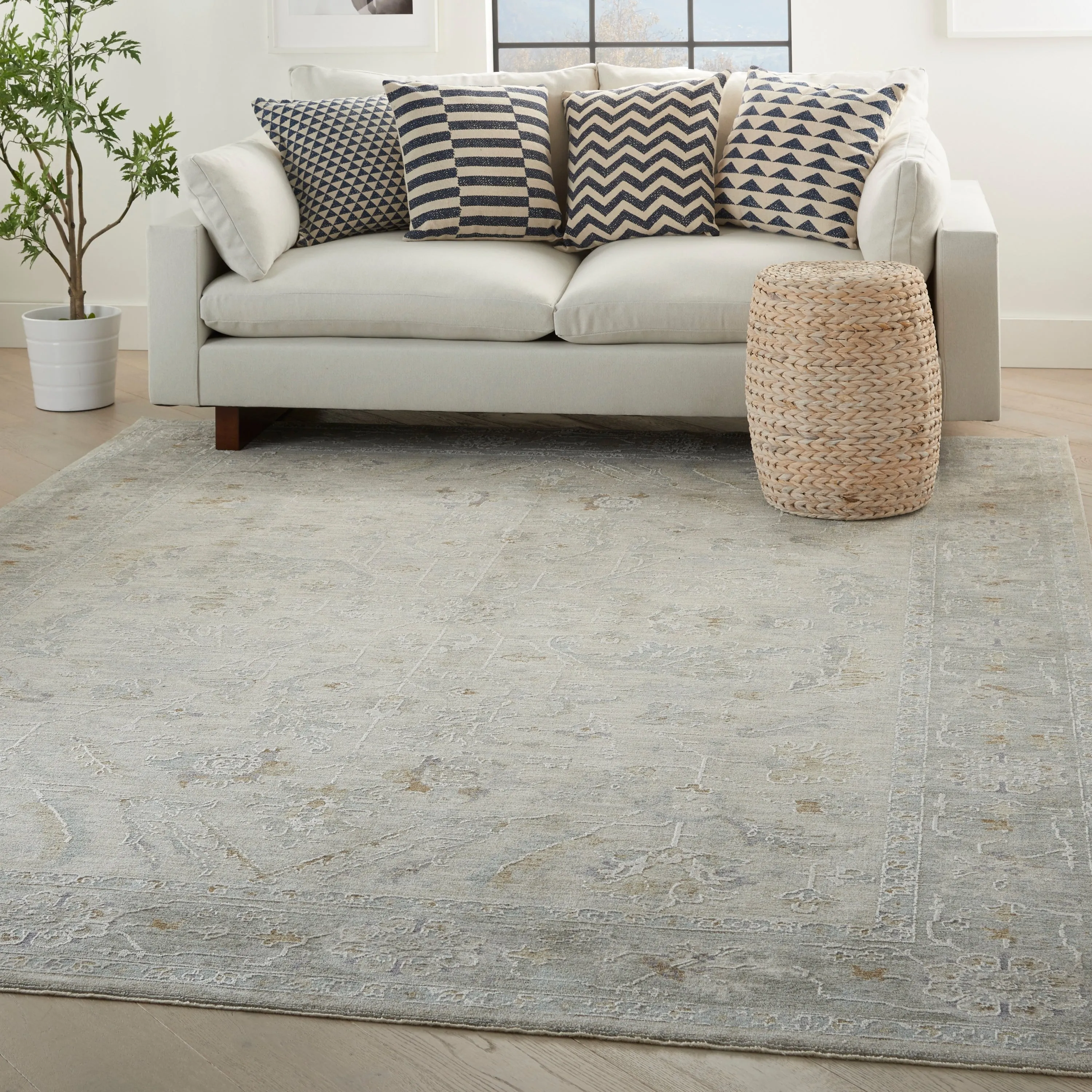 Nourison Asher Indoor only Persian Floral Medallion Area Rug