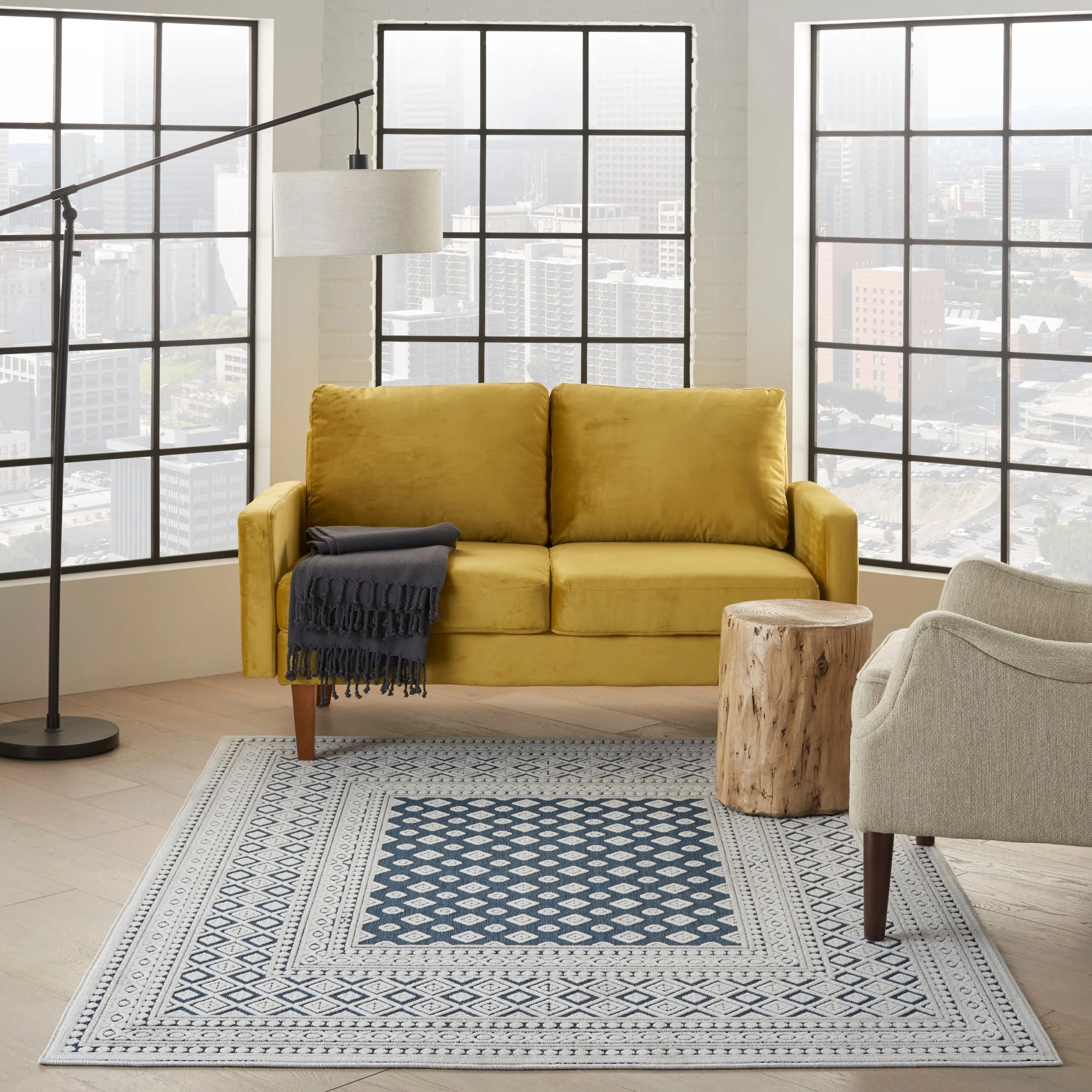 Nourison Calobra Moroccan Tile Bordered Indoor Outdoor Area Rug