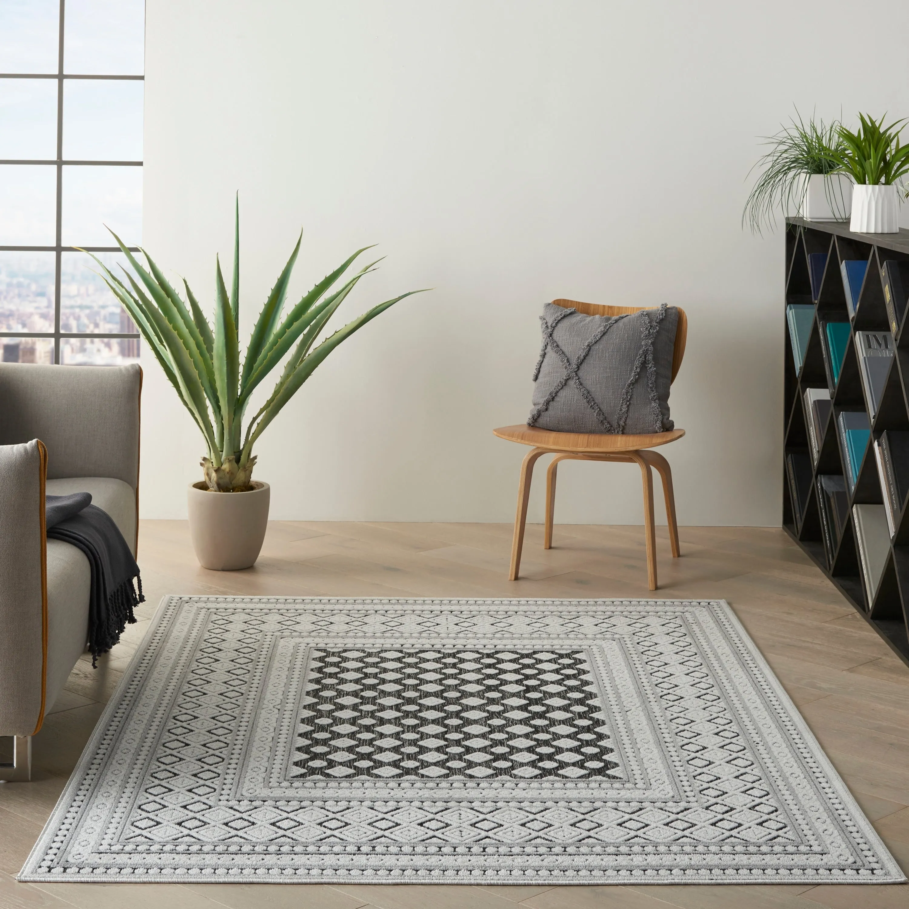 Nourison Calobra Moroccan Tile Bordered Indoor Outdoor Area Rug