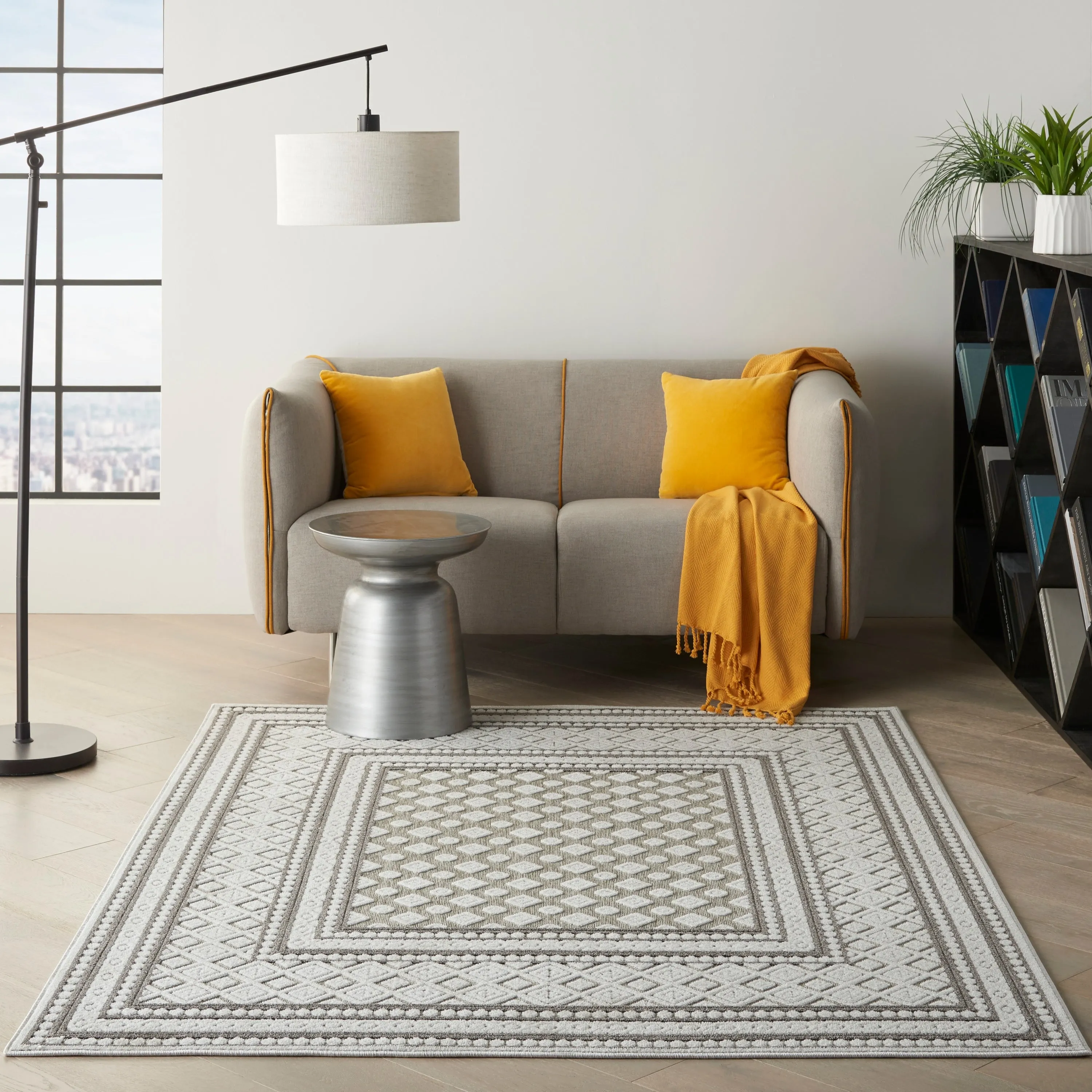Nourison Calobra Moroccan Tile Bordered Indoor Outdoor Area Rug
