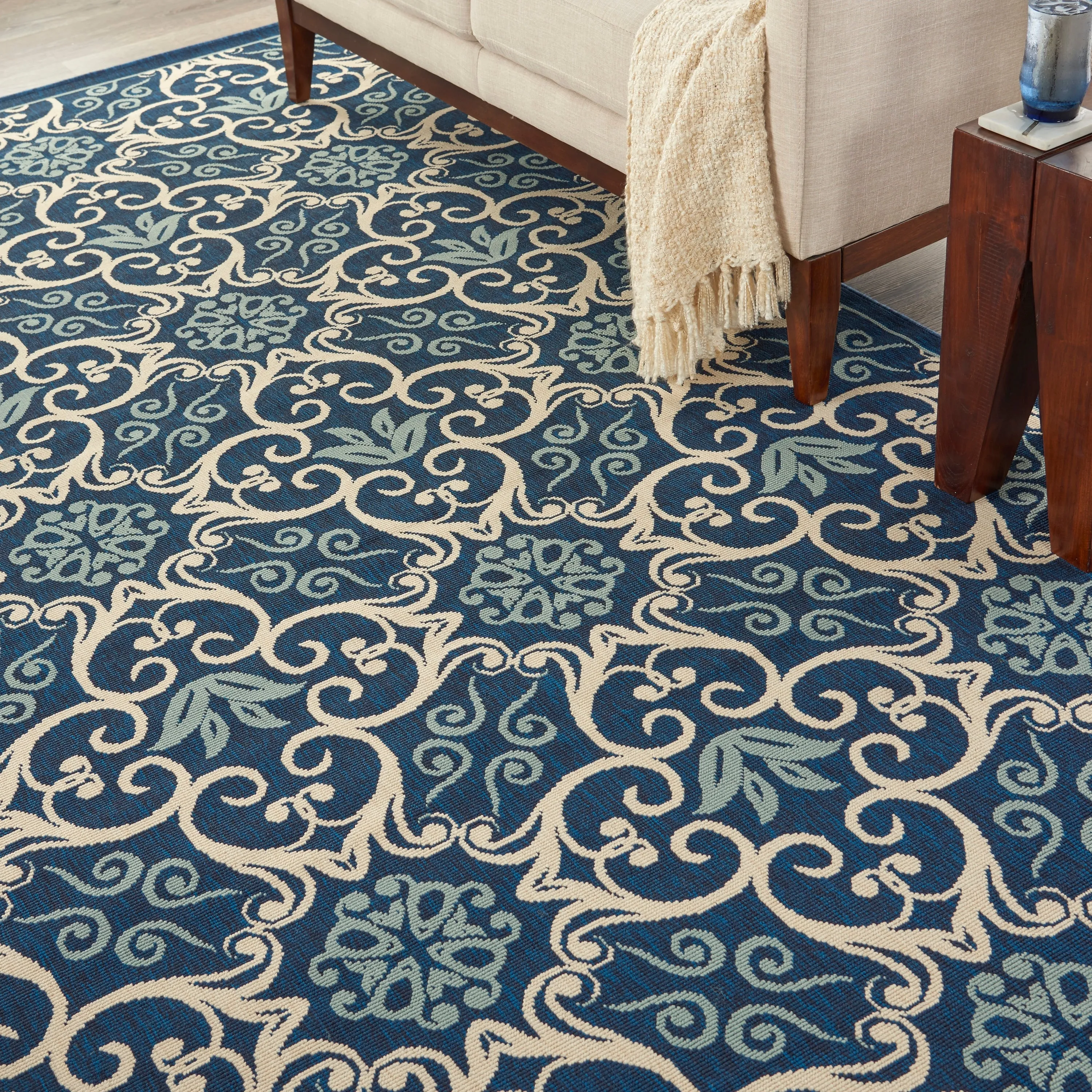 Nourison Caribbean Floral Geometric Indoor/Outdoor Area Rug