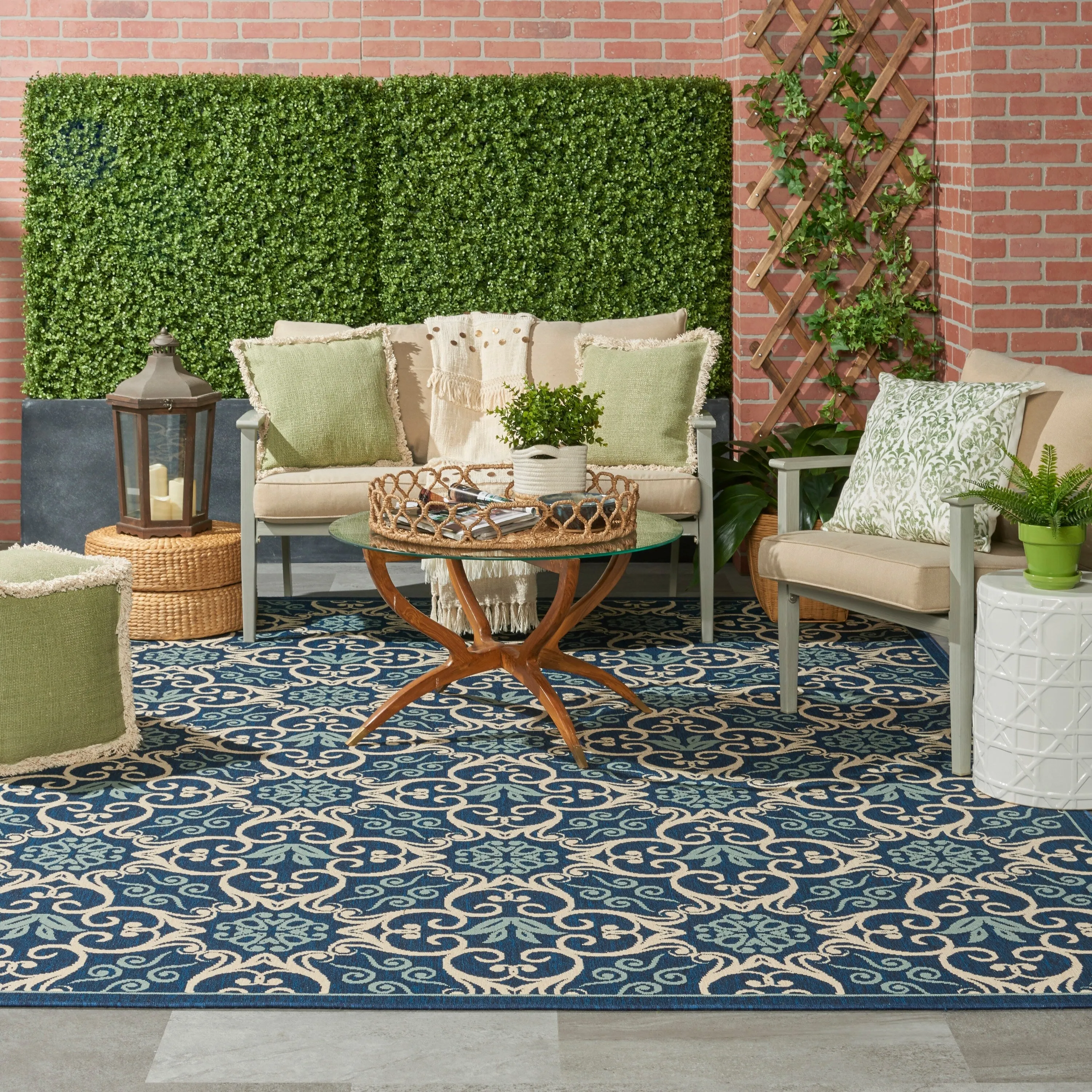 Nourison Caribbean Floral Geometric Indoor/Outdoor Area Rug