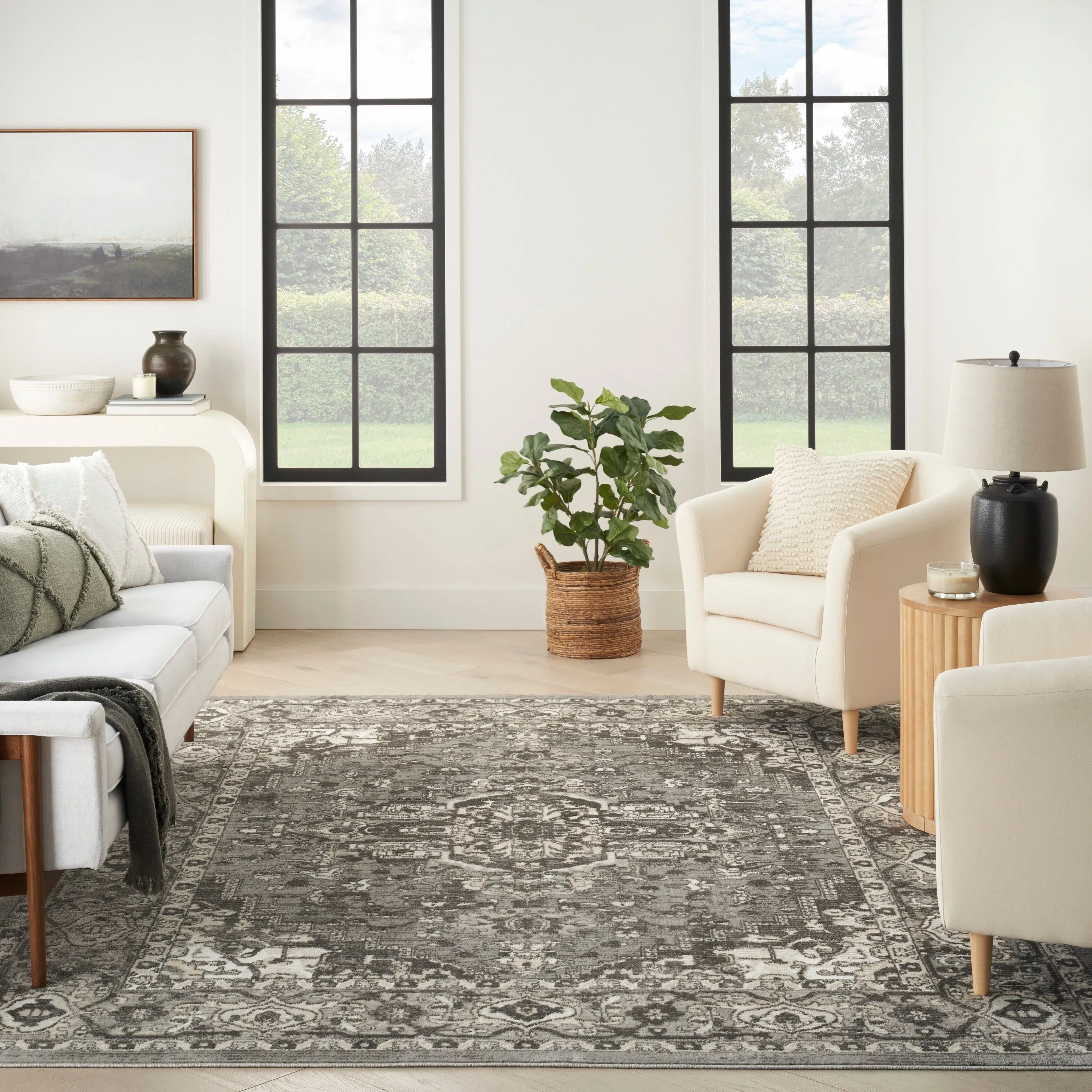 Nourison Concerto Classic Persian Medallion Area Rug.