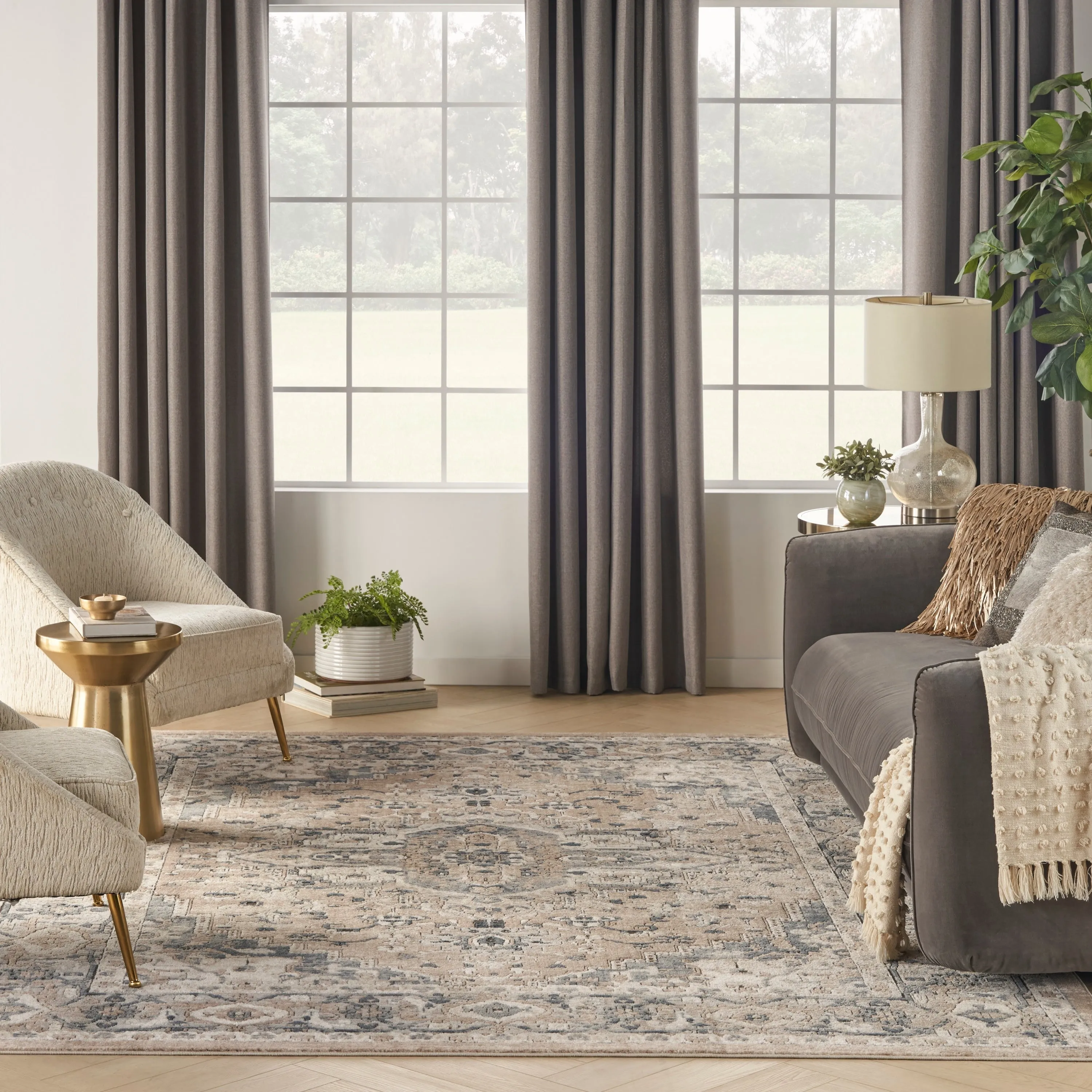 Nourison Concerto Classic Persian Medallion Area Rug.