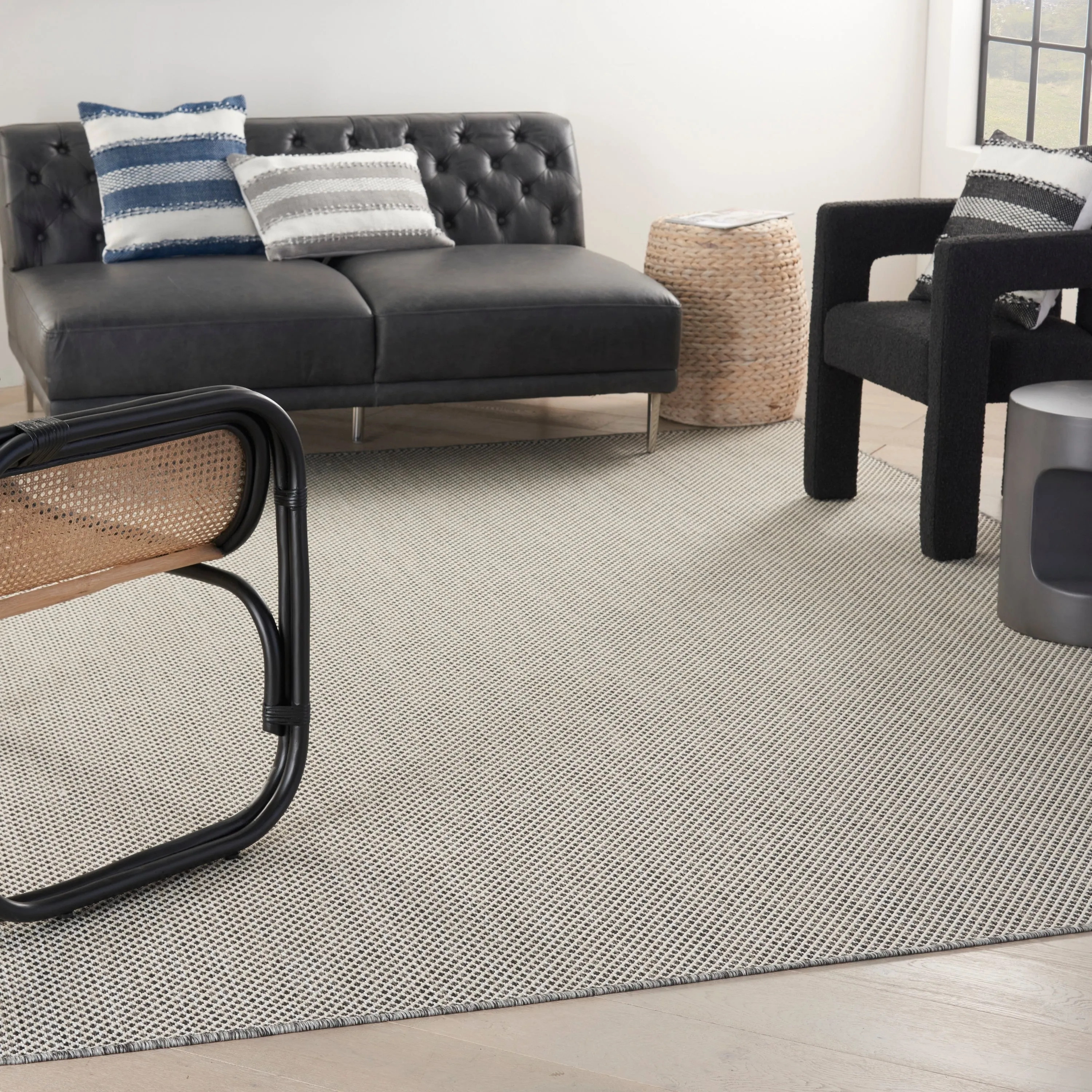 Nourison Courtyard Indoor/Outdoor Modern Geometric Area Rug