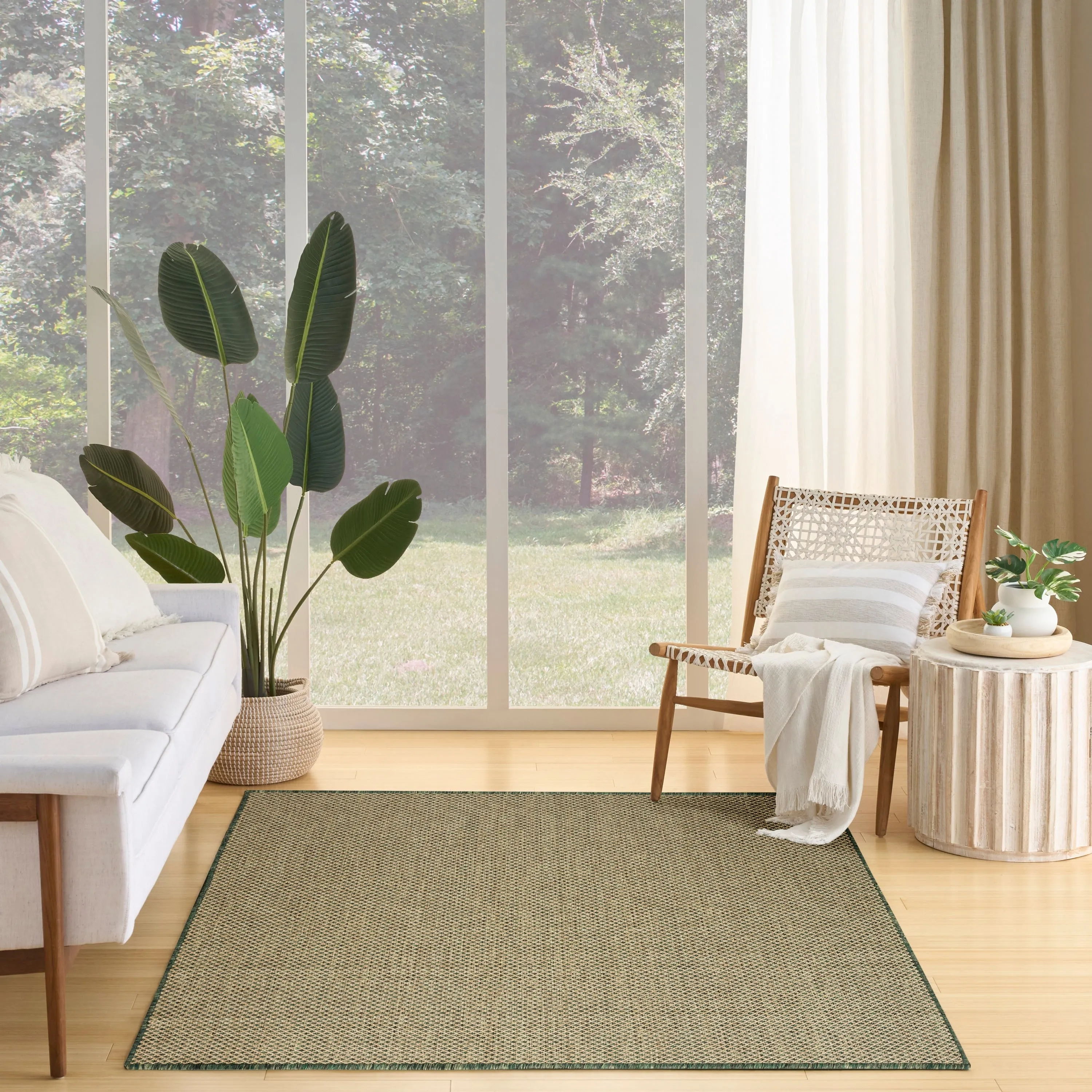 Nourison Courtyard Indoor/Outdoor Modern Geometric Area Rug