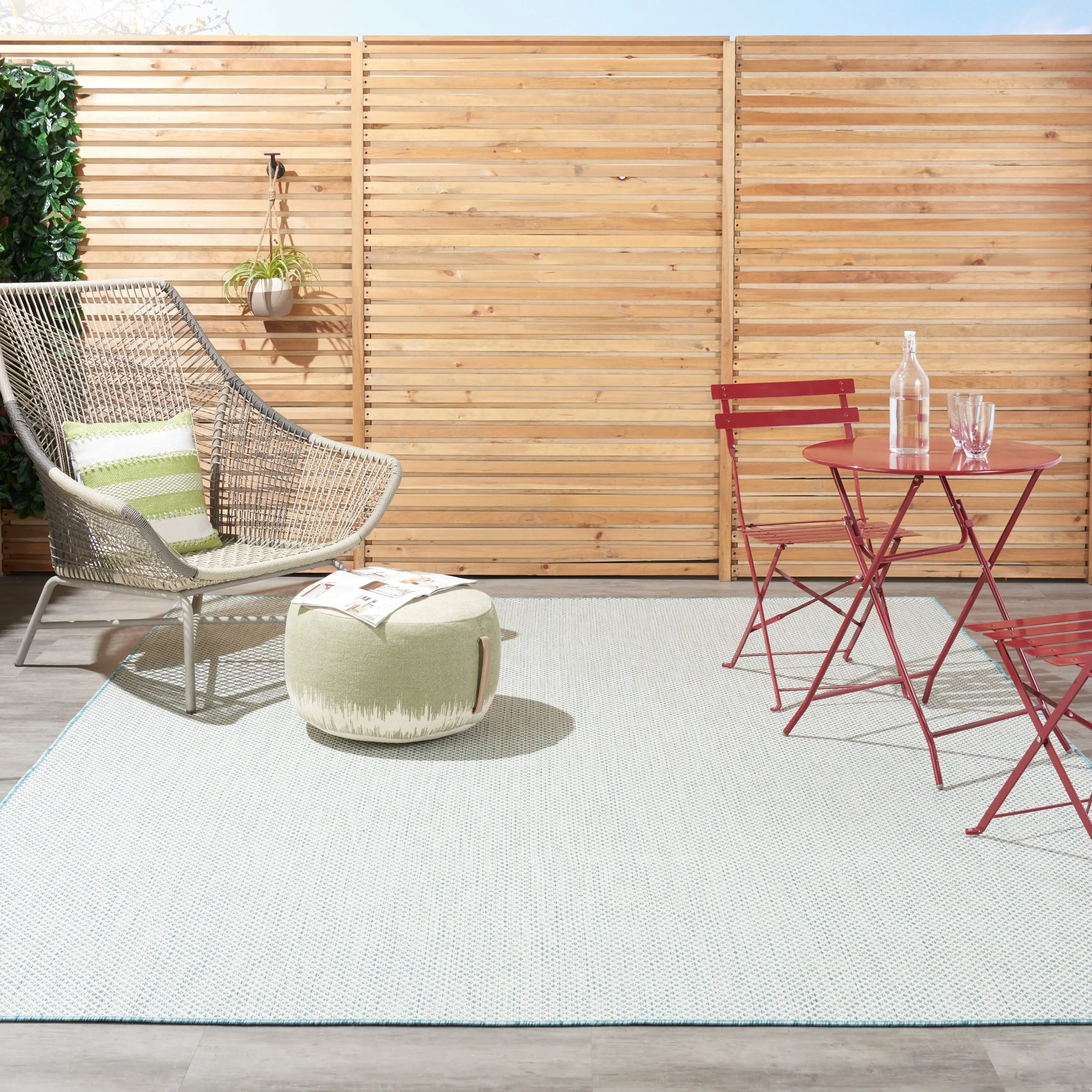 Nourison Courtyard Indoor/Outdoor Modern Geometric Area Rug